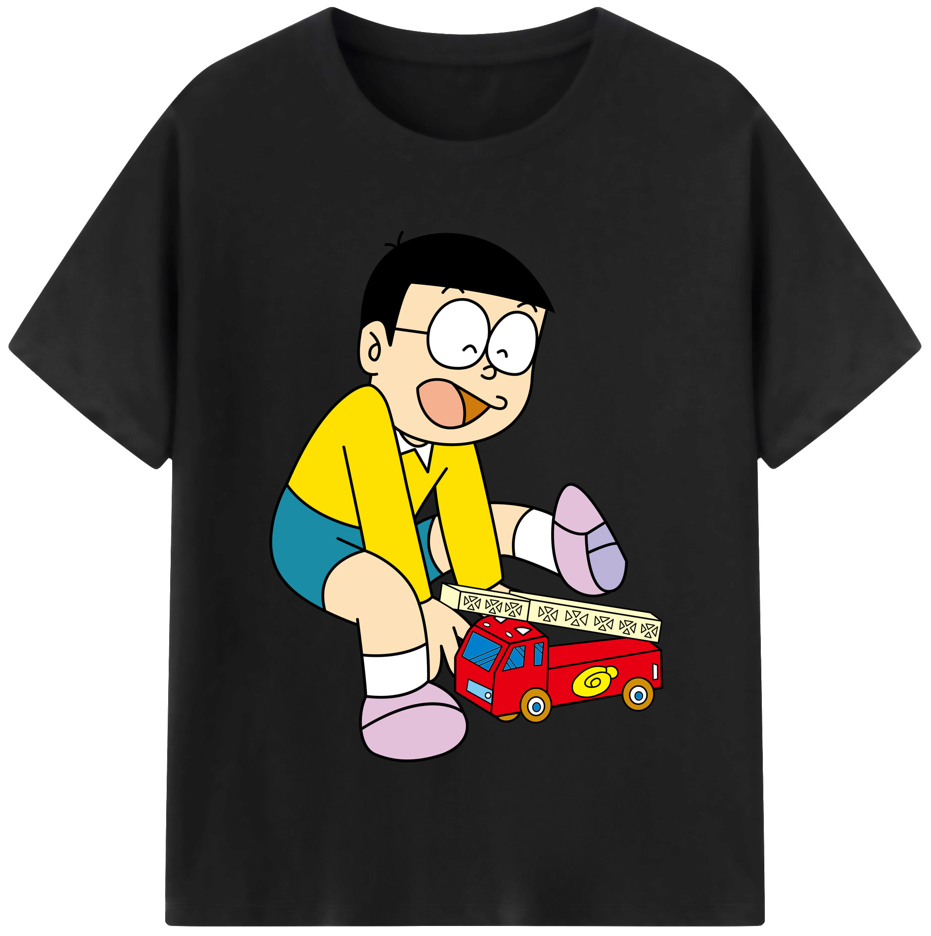 （画像用） ドラえもん 野比 のび太 Doraemon Nobita Nobi レディースカジュアルプリントTシャツ（綿100％）