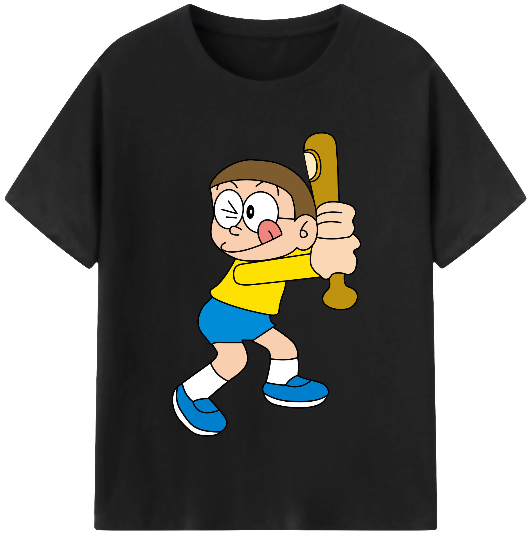 （画像用） ドラえもん 野比 のび太 Doraemon Nobita Nobi レディースカジュアルプリントTシャツ（綿100％）
