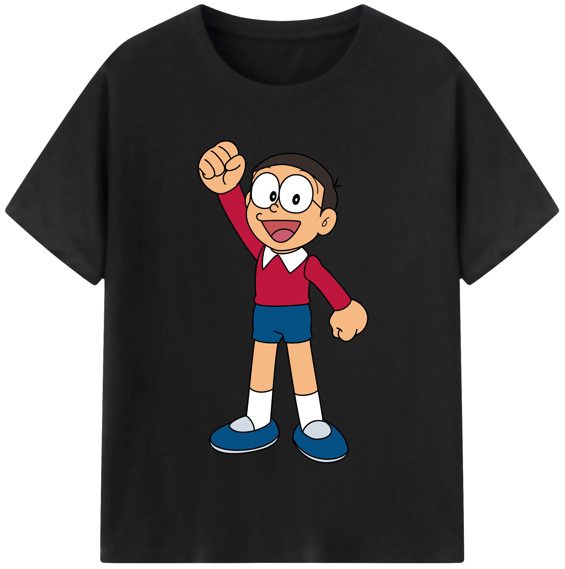 （画像用） ドラえもん 野比 のび太 Doraemon Nobita Nobi レディースカジュアルプリントTシャツ（綿100％）
