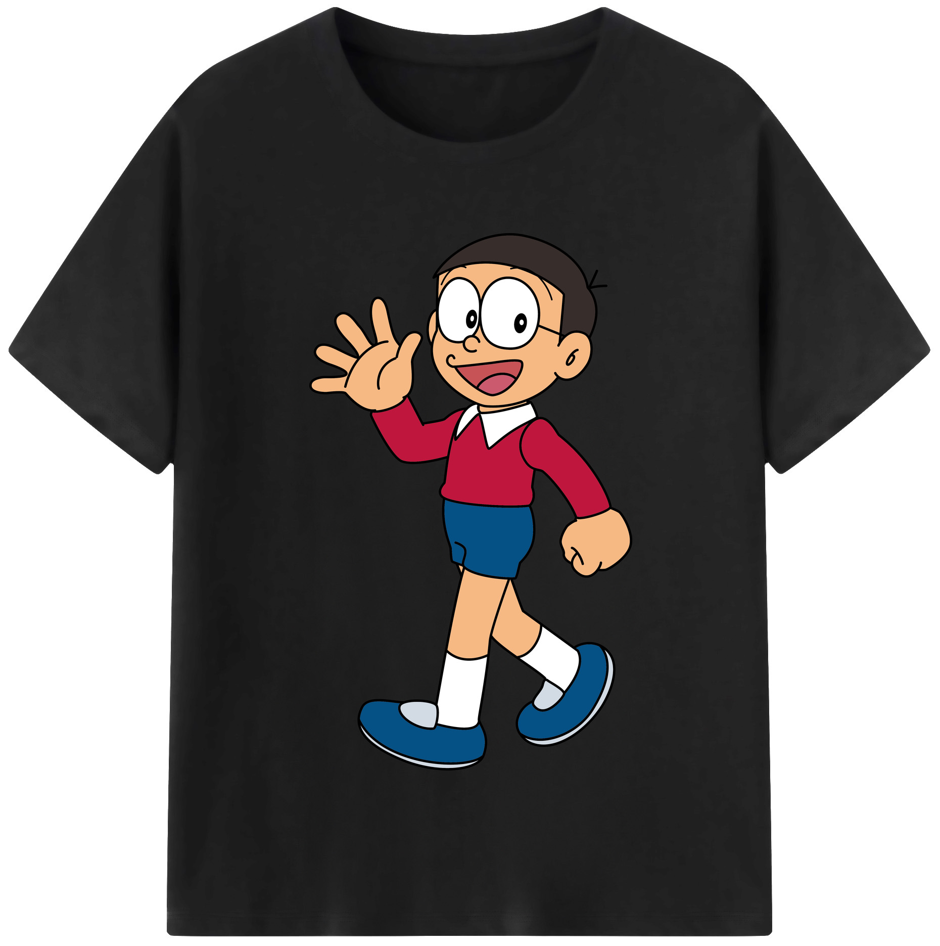 （画像用） ドラえもん 野比 のび太 Doraemon Nobita Nobi レディースカジュアルプリントTシャツ（綿100％）