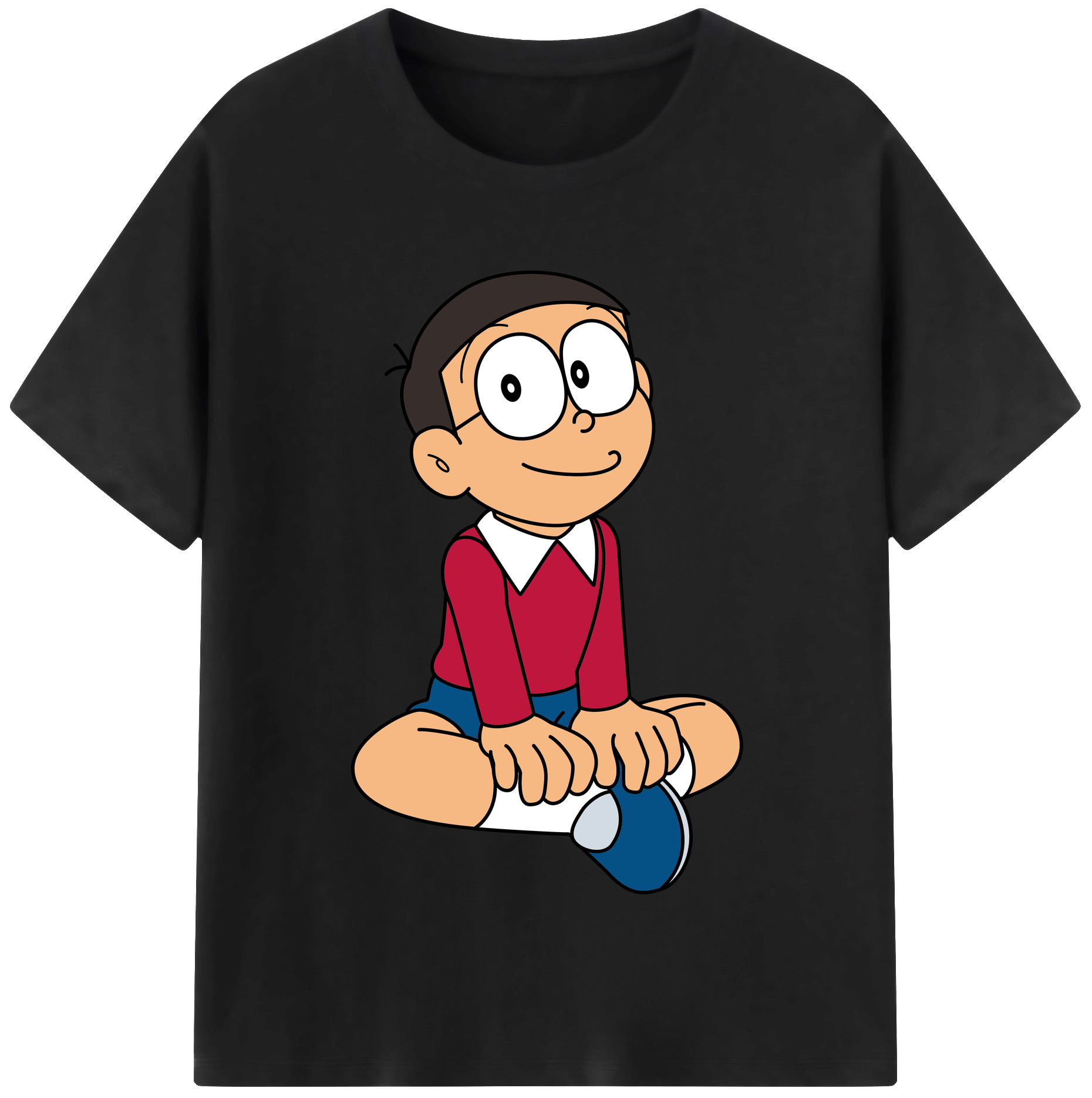 （画像用） ドラえもん 野比 のび太 Doraemon Nobita Nobi レディースカジュアルプリントTシャツ（綿100％）