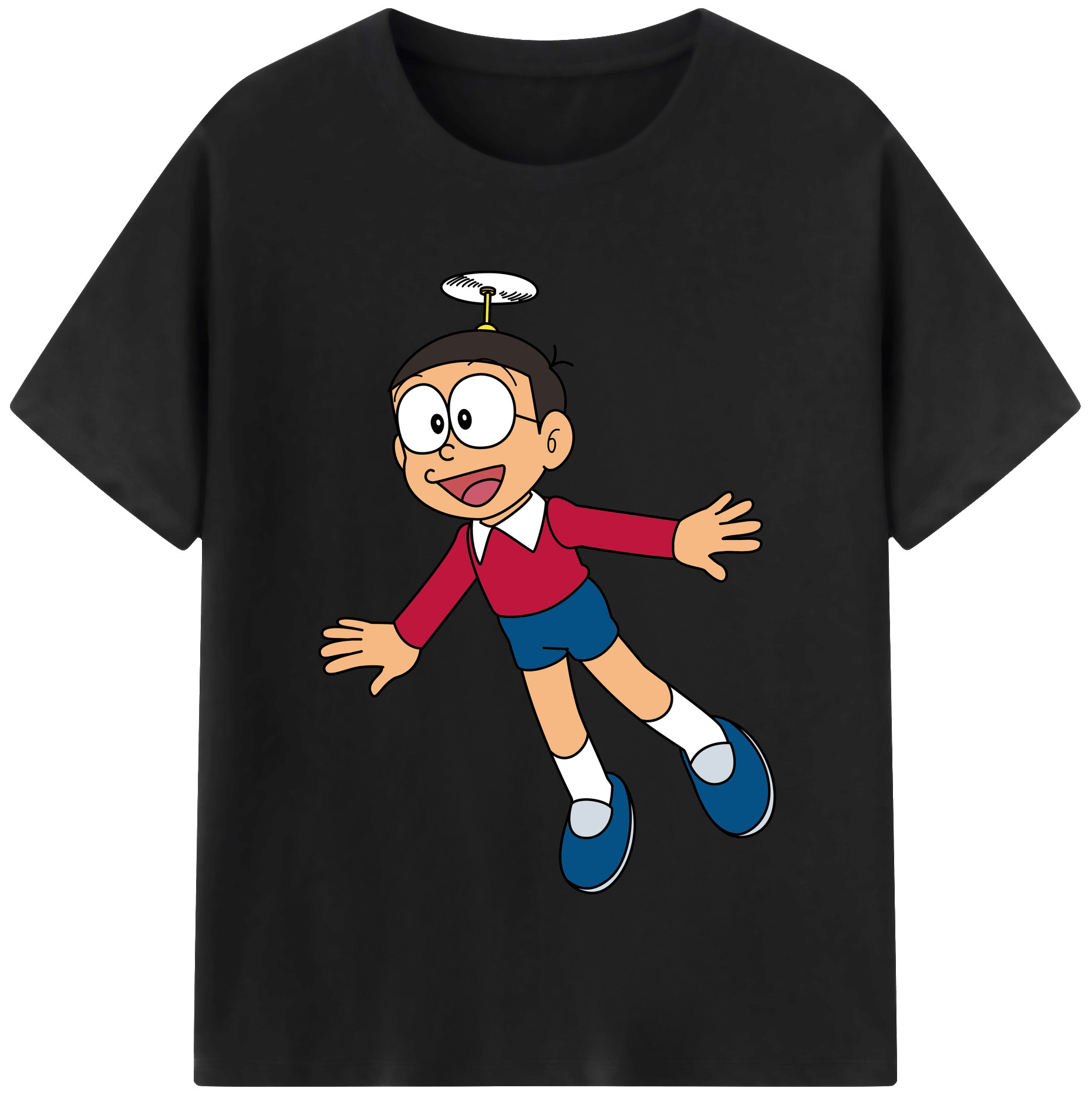 （画像用） ドラえもん 野比 のび太 Doraemon Nobita Nobi レディースカジュアルプリントTシャツ（綿100％）