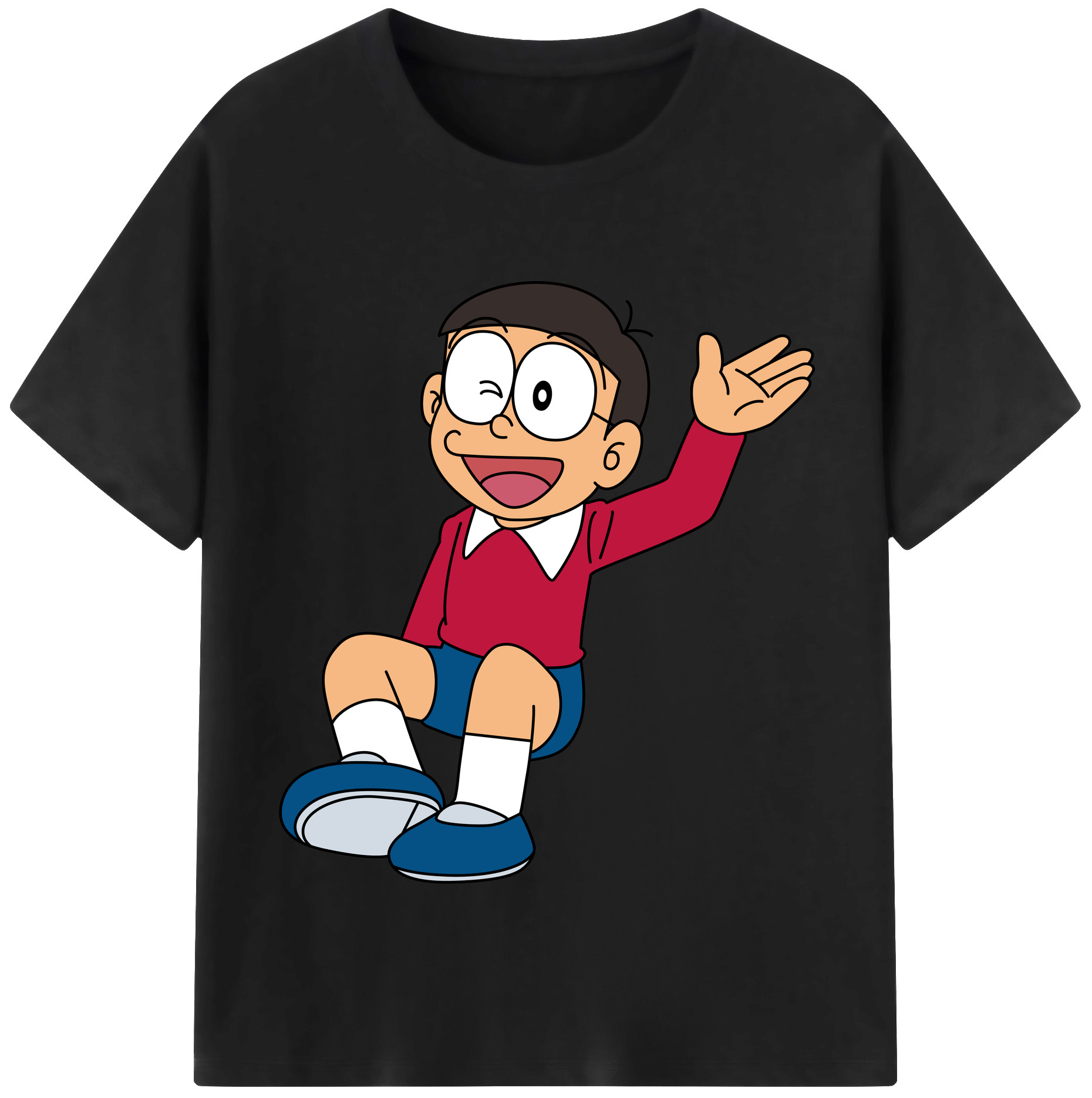 （画像用） ドラえもん 野比 のび太 Doraemon Nobita Nobi レディースカジュアルプリントTシャツ（綿100％）