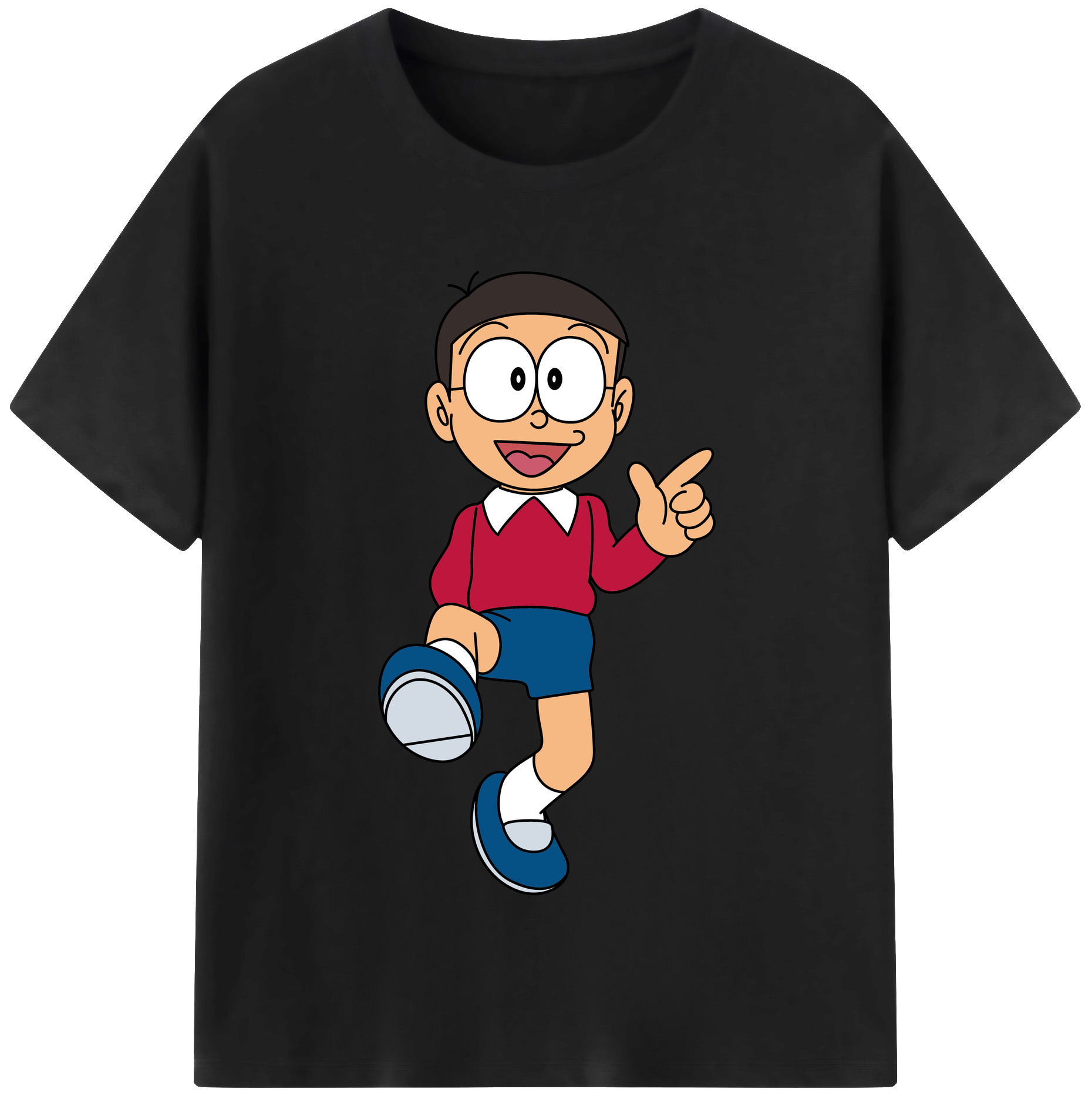 （画像用） ドラえもん 野比 のび太 Doraemon Nobita Nobi レディースカジュアルプリントTシャツ（綿100％）