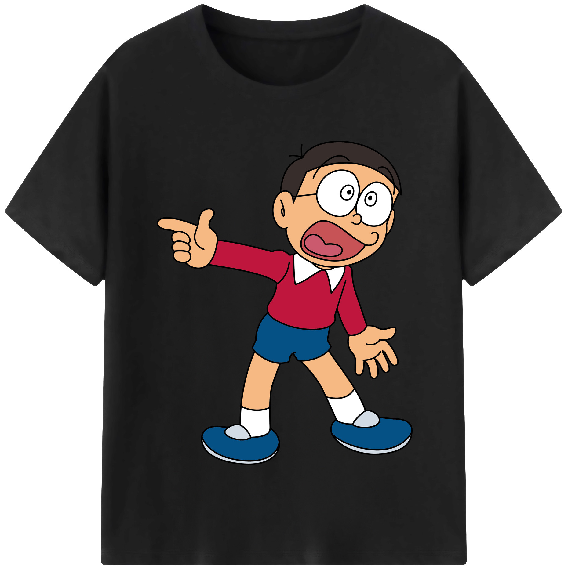 （画像用） ドラえもん 野比 のび太 Doraemon Nobita Nobi レディースカジュアルプリントTシャツ（綿100％）