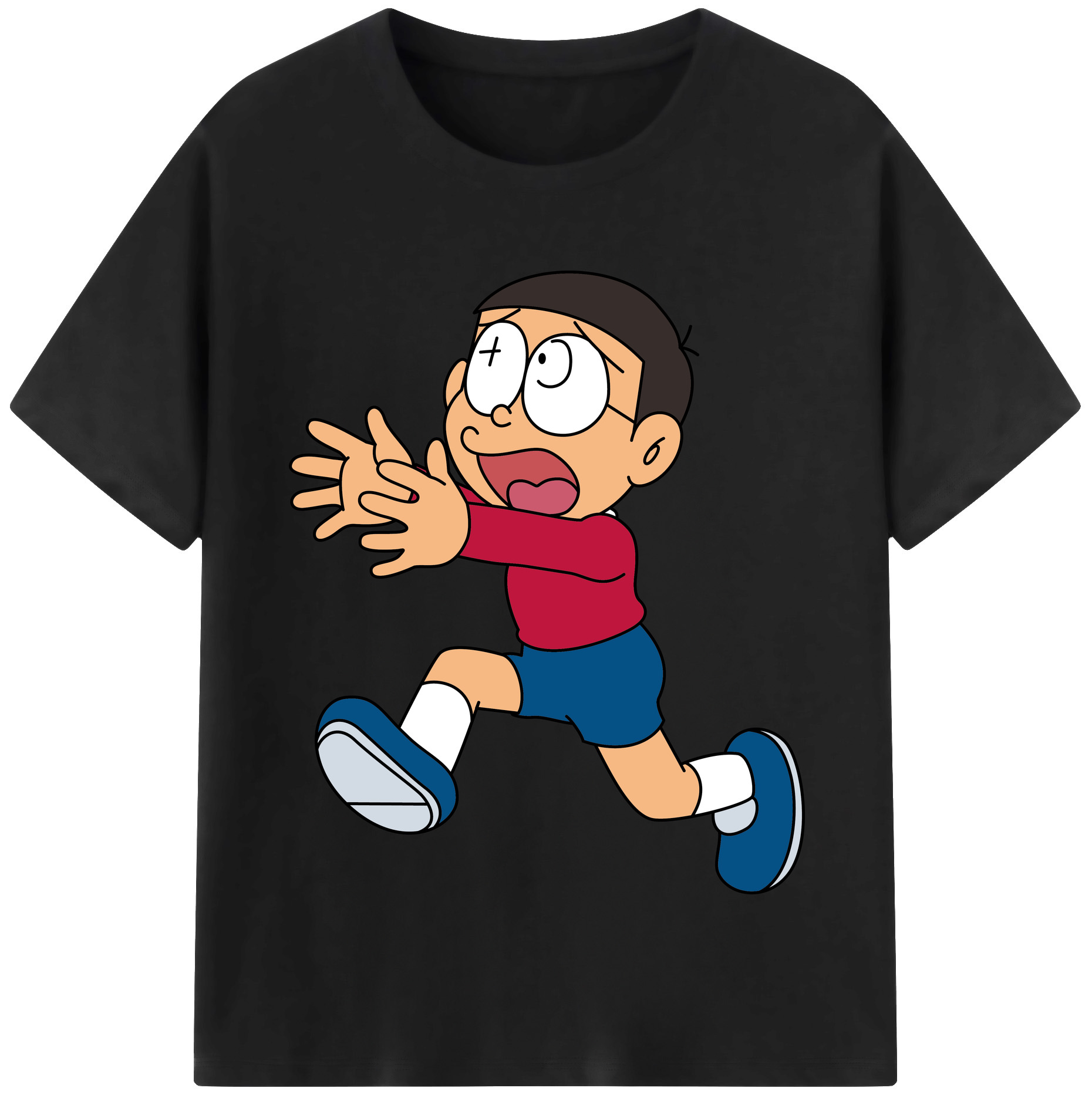 （画像用） ドラえもん 野比 のび太 Doraemon Nobita Nobi レディースカジュアルプリントTシャツ（綿100％）