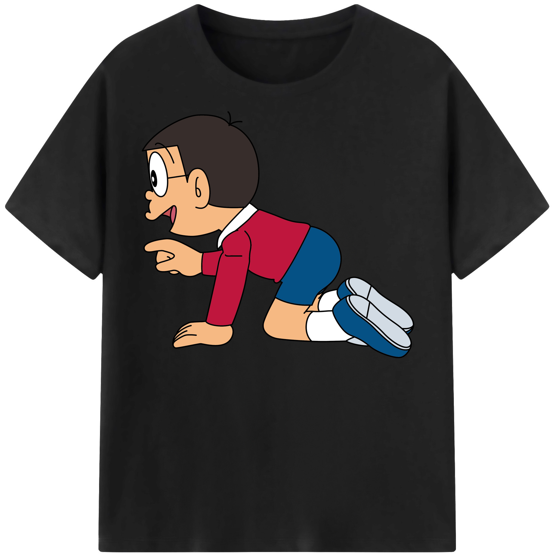 （画像用） ドラえもん 野比 のび太 Doraemon Nobita Nobi レディースカジュアルプリントTシャツ（綿100％）