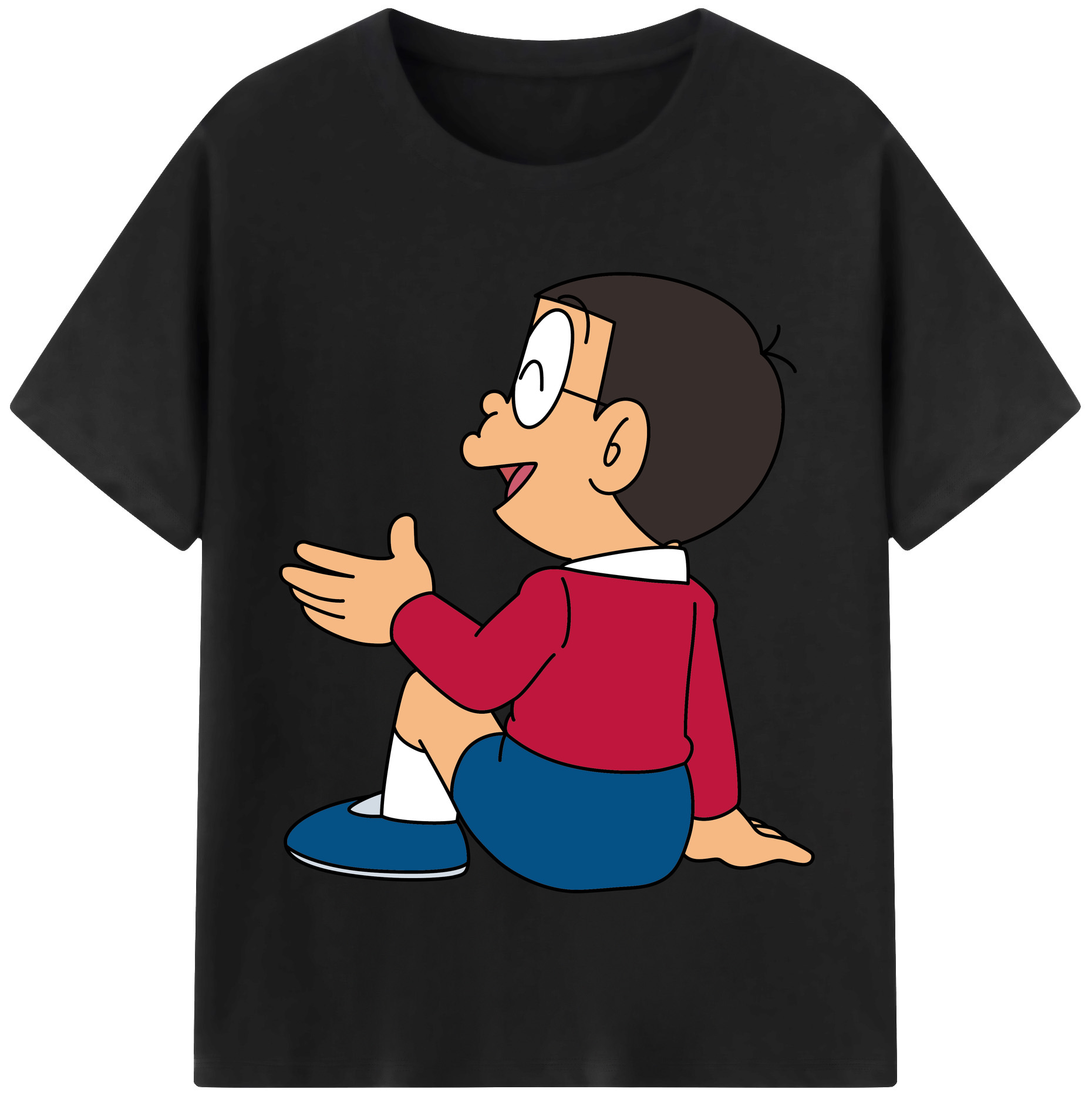 （画像用） ドラえもん 野比 のび太 Doraemon Nobita Nobi レディースカジュアルプリントTシャツ（綿100％）