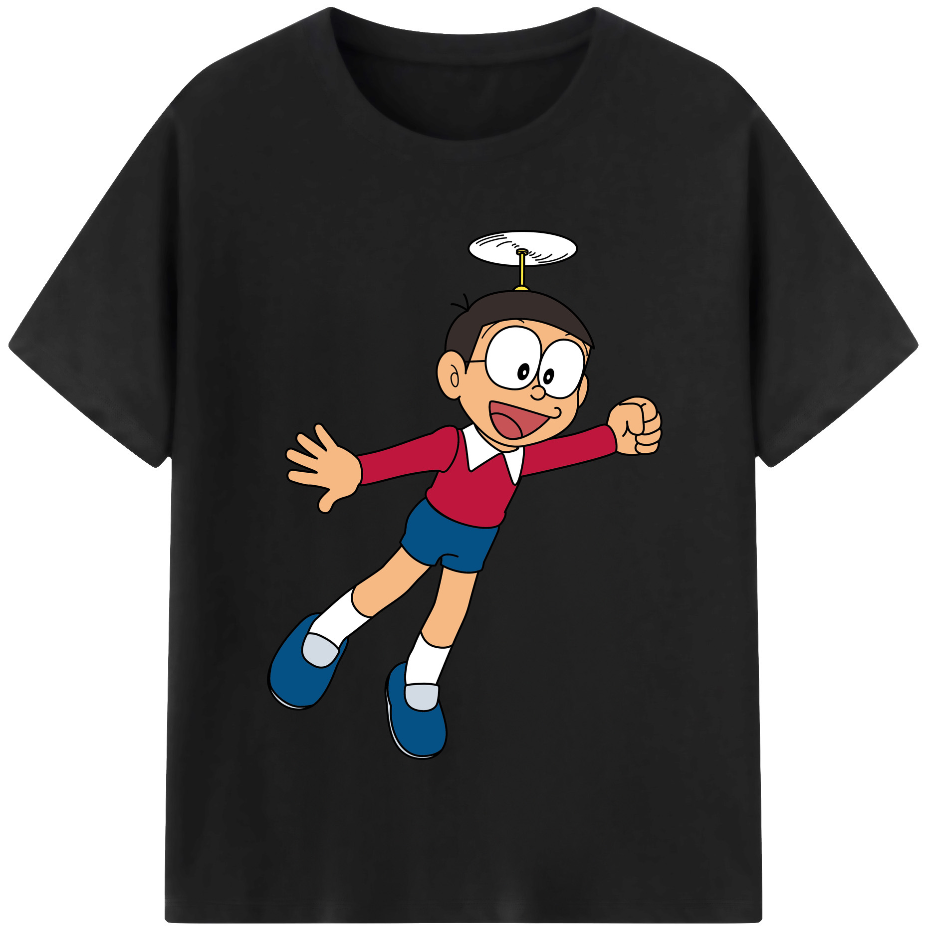 （画像用） ドラえもん 野比 のび太 Doraemon Nobita Nobi レディースカジュアルプリントTシャツ（綿100％）