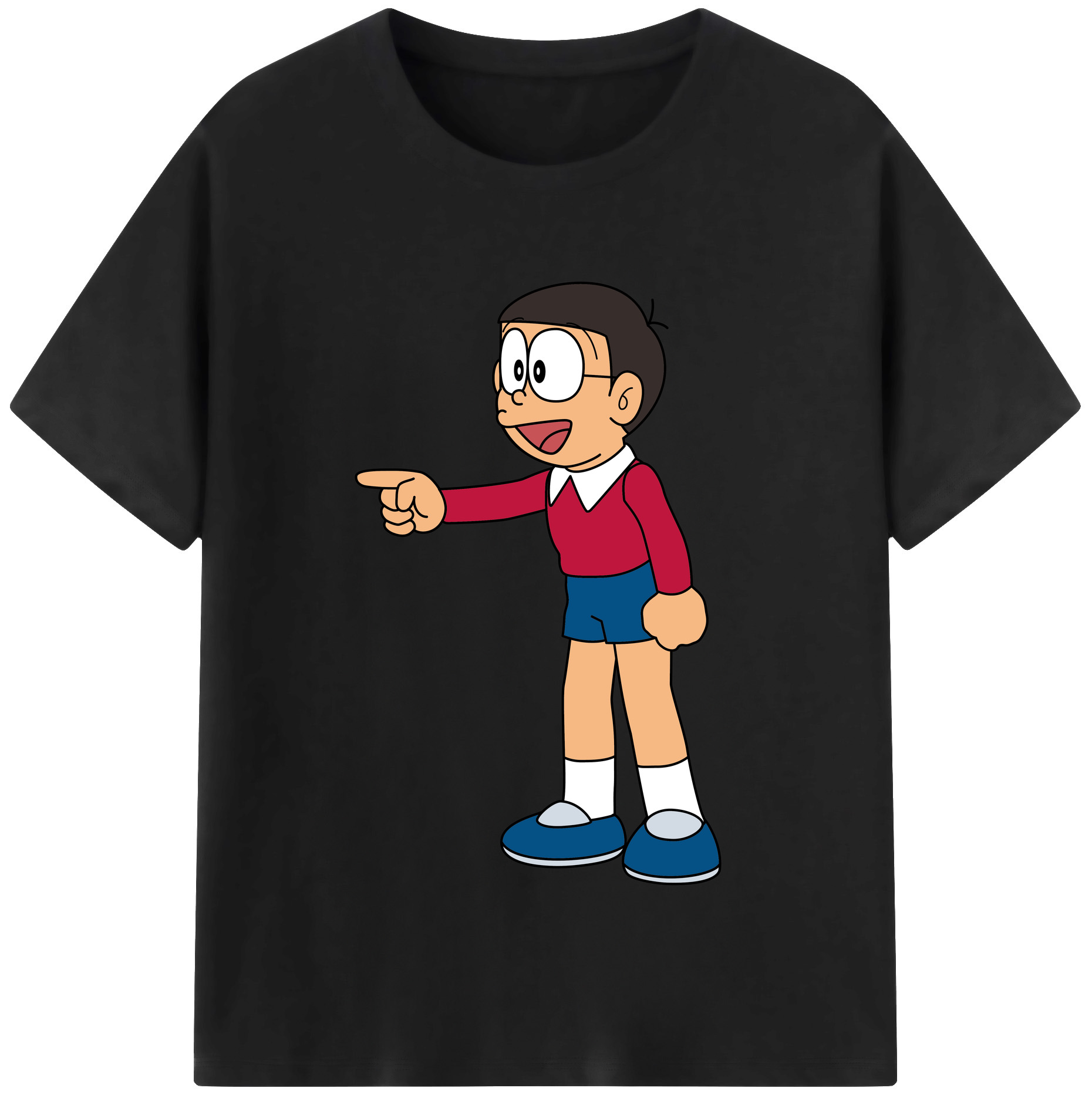 （画像用） ドラえもん 野比 のび太 Doraemon Nobita Nobi レディースカジュアルプリントTシャツ（綿100％）