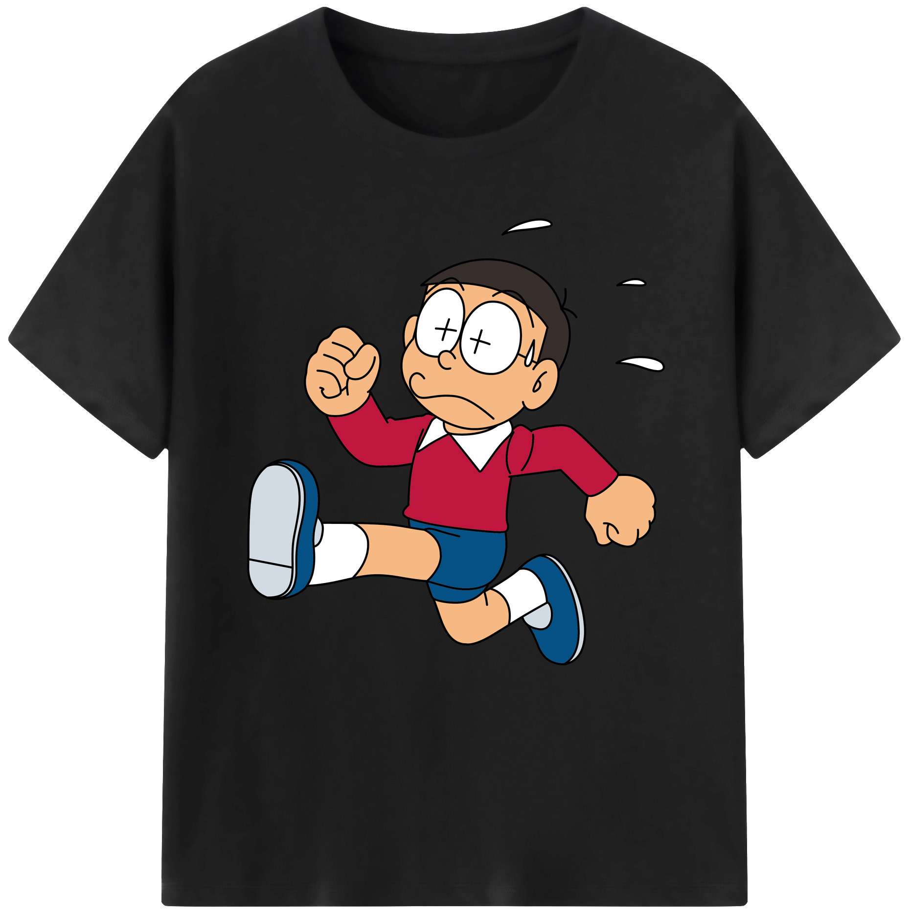 （画像用） ドラえもん 野比 のび太 Doraemon Nobita Nobi レディースカジュアルプリントTシャツ（綿100％）
