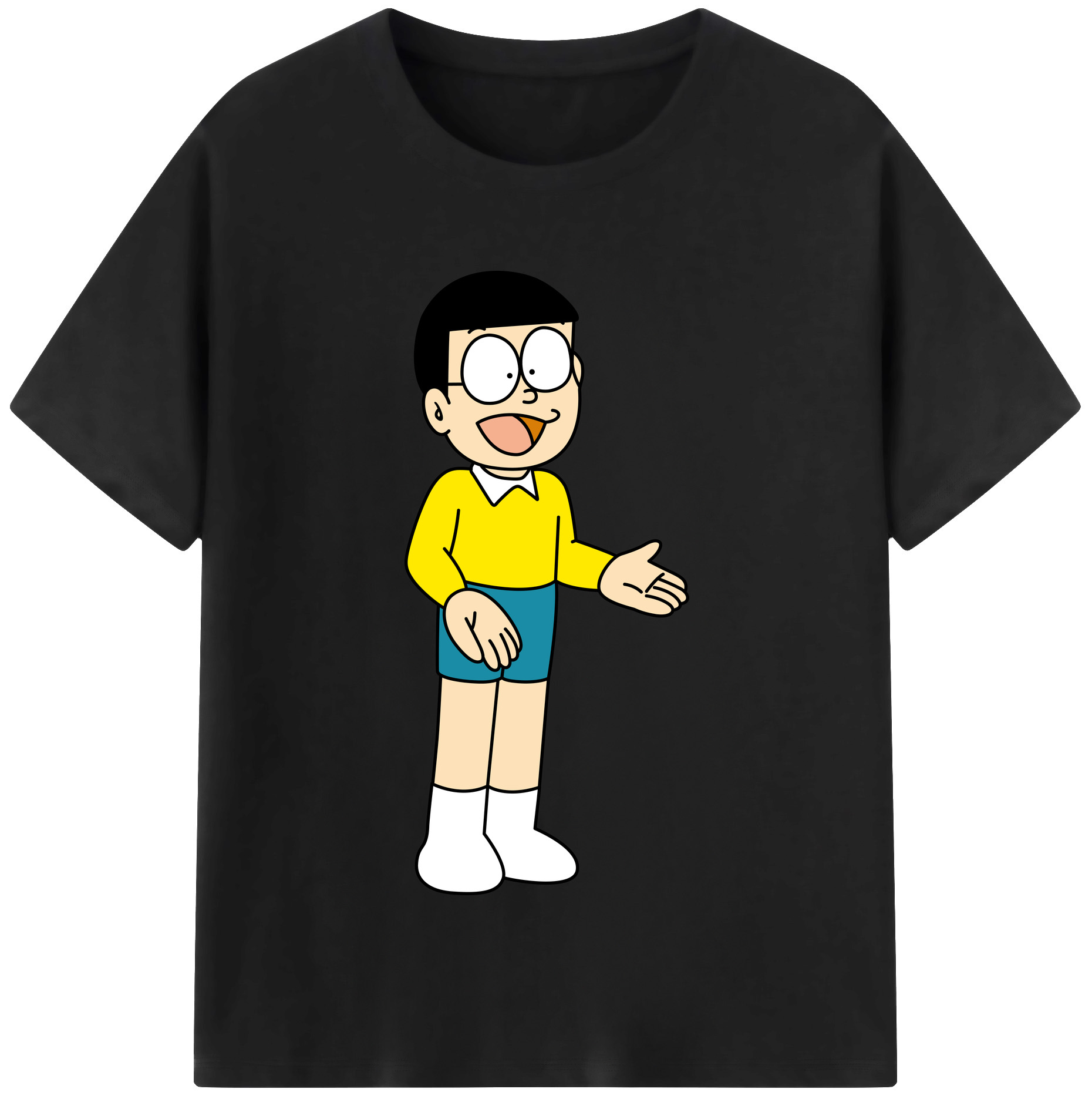 （画像用） ドラえもん 野比 のび太 Doraemon Nobita Nobi レディースカジュアルプリントTシャツ（綿100％）