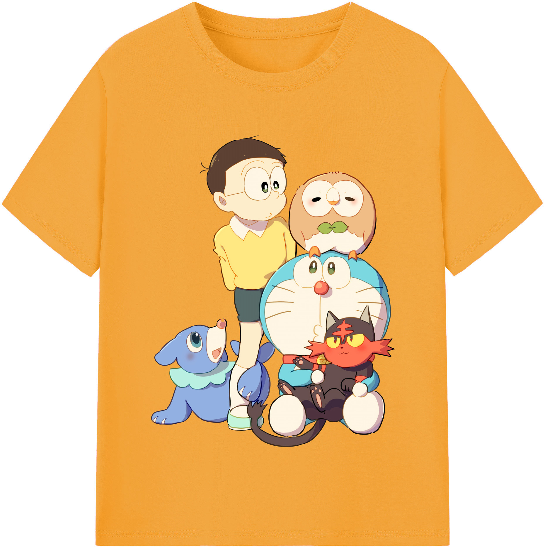 （画像用） ドラえもん Doraemon レディースカジュアルプリントTシャツ（綿100％）
