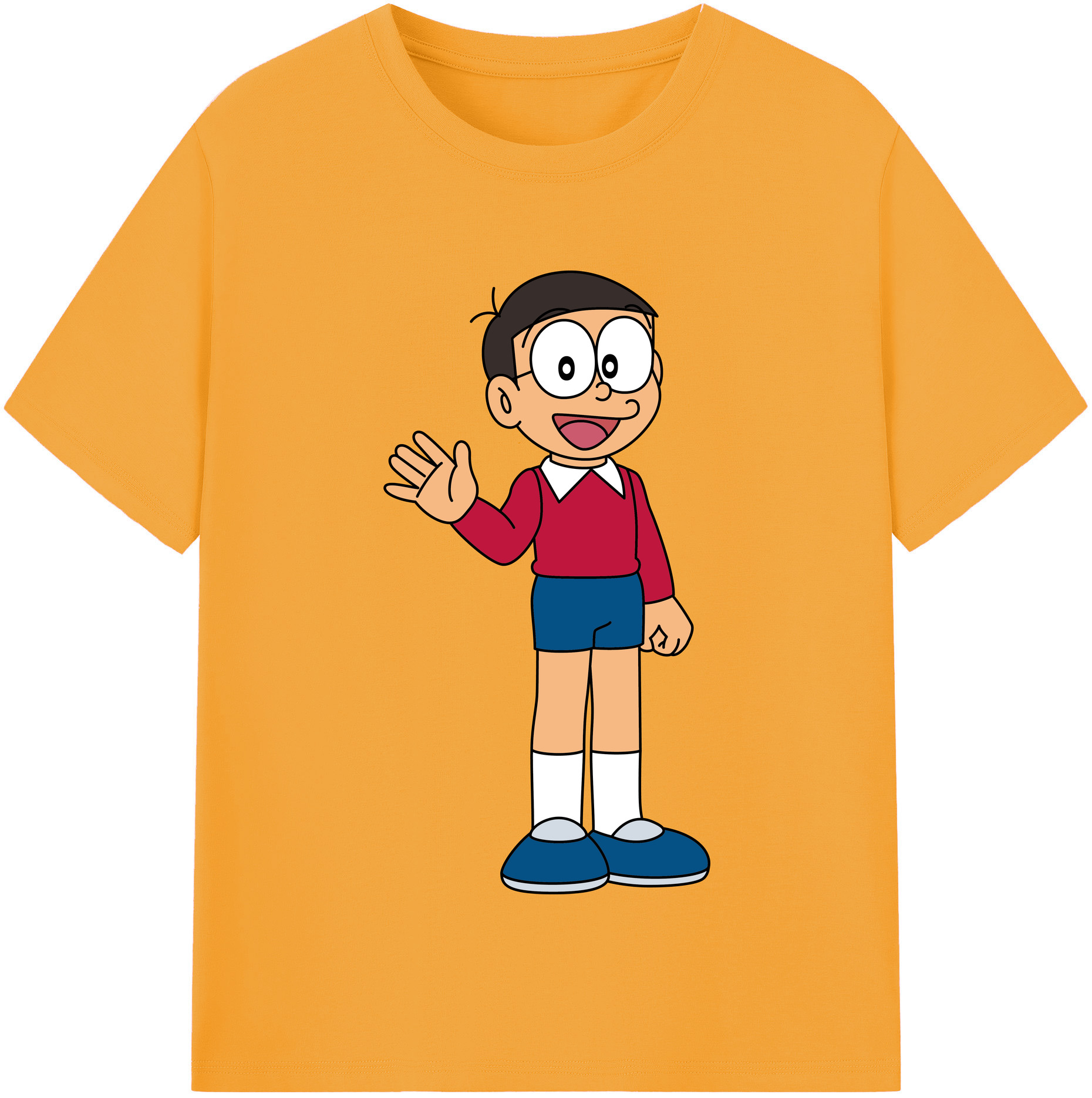 （画像用） ドラえもん 野比 のび太 Doraemon Nobita Nobi レディースカジュアルプリントTシャツ（綿100％）