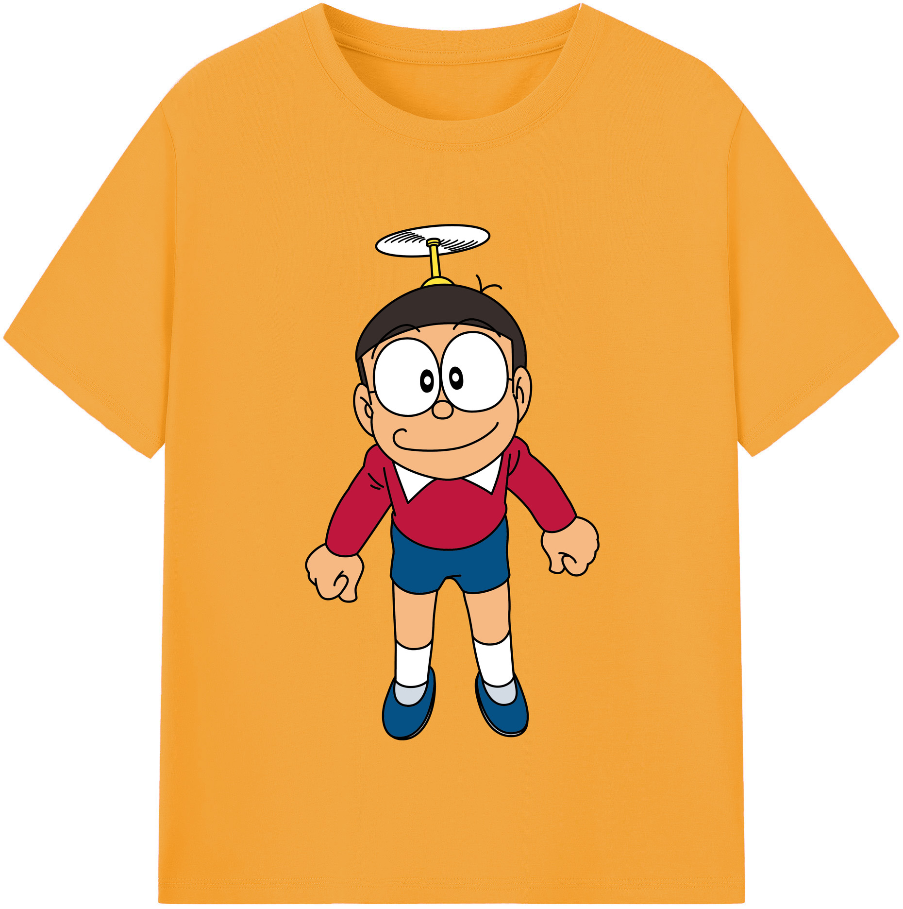 （画像用） ドラえもん 野比 のび太 Doraemon Nobita Nobi レディースカジュアルプリントTシャツ（綿100％）