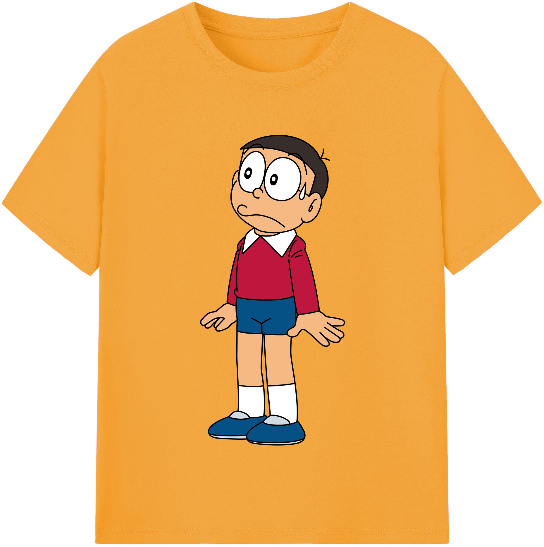（画像用） ドラえもん 野比 のび太 Doraemon Nobita Nobi レディースカジュアルプリントTシャツ（綿100％）