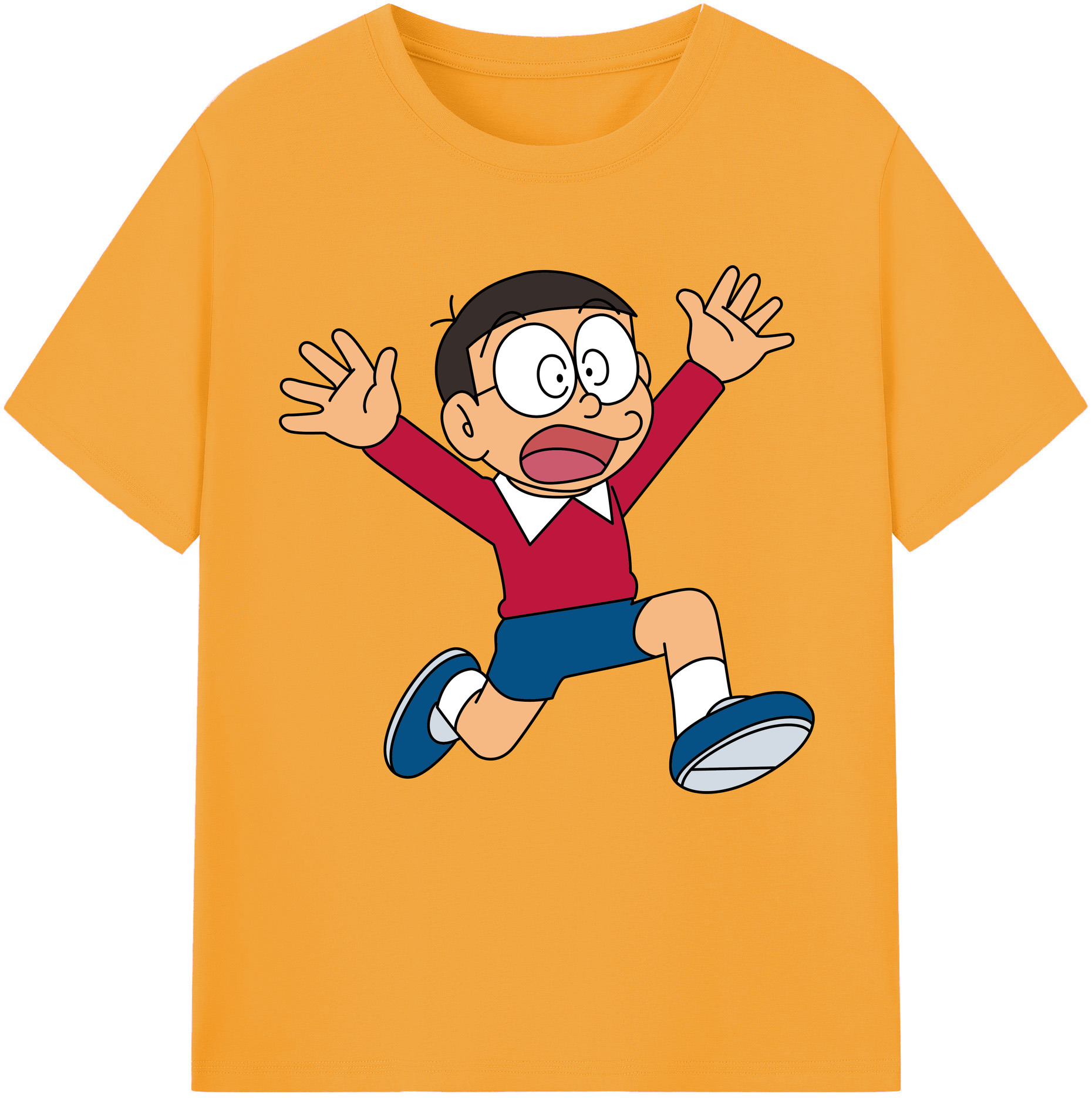 （画像用） ドラえもん 野比 のび太 Doraemon Nobita Nobi レディースカジュアルプリントTシャツ（綿100％）