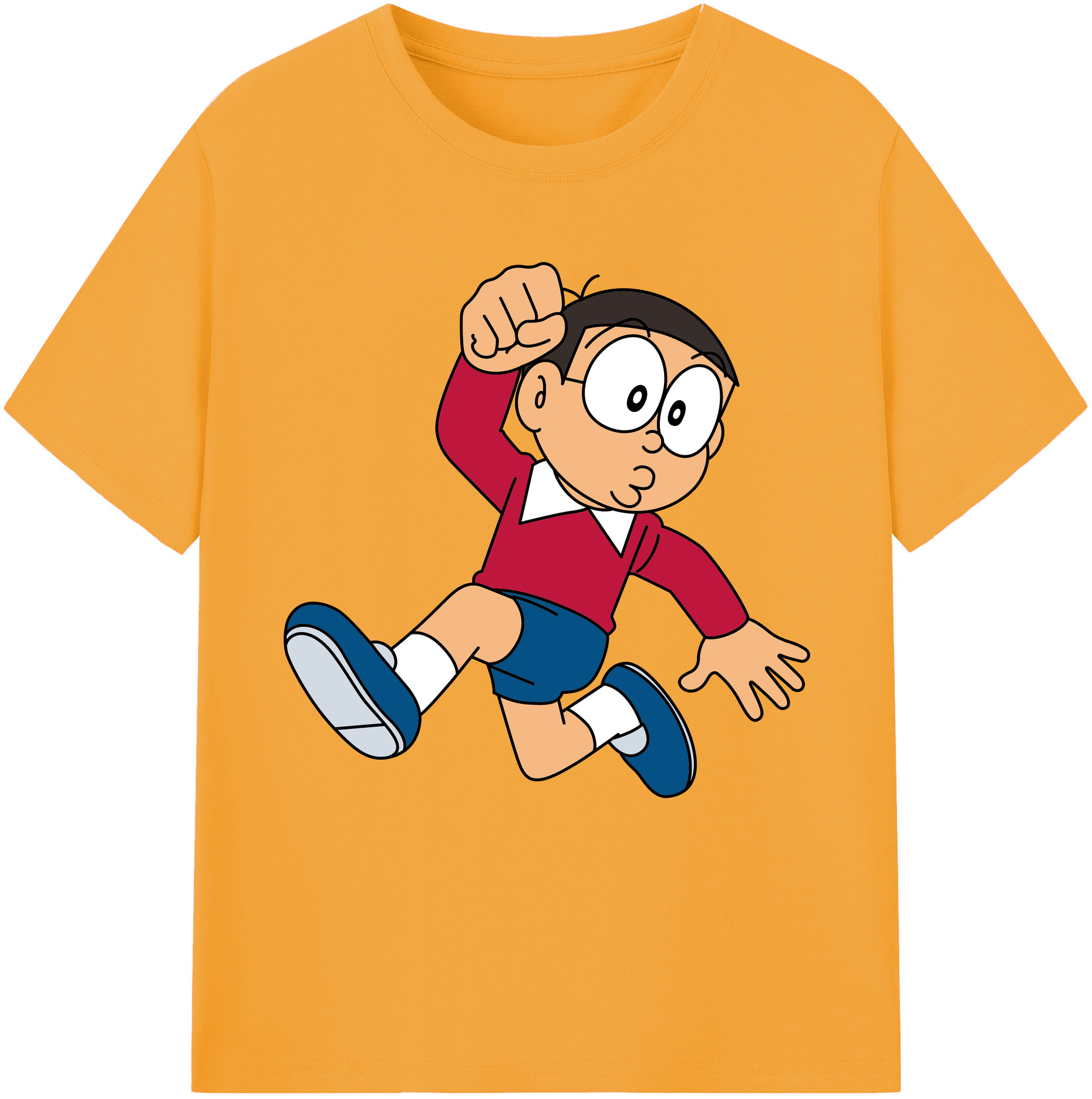 （画像用） ドラえもん 野比 のび太 Doraemon Nobita Nobi レディースカジュアルプリントTシャツ（綿100％）