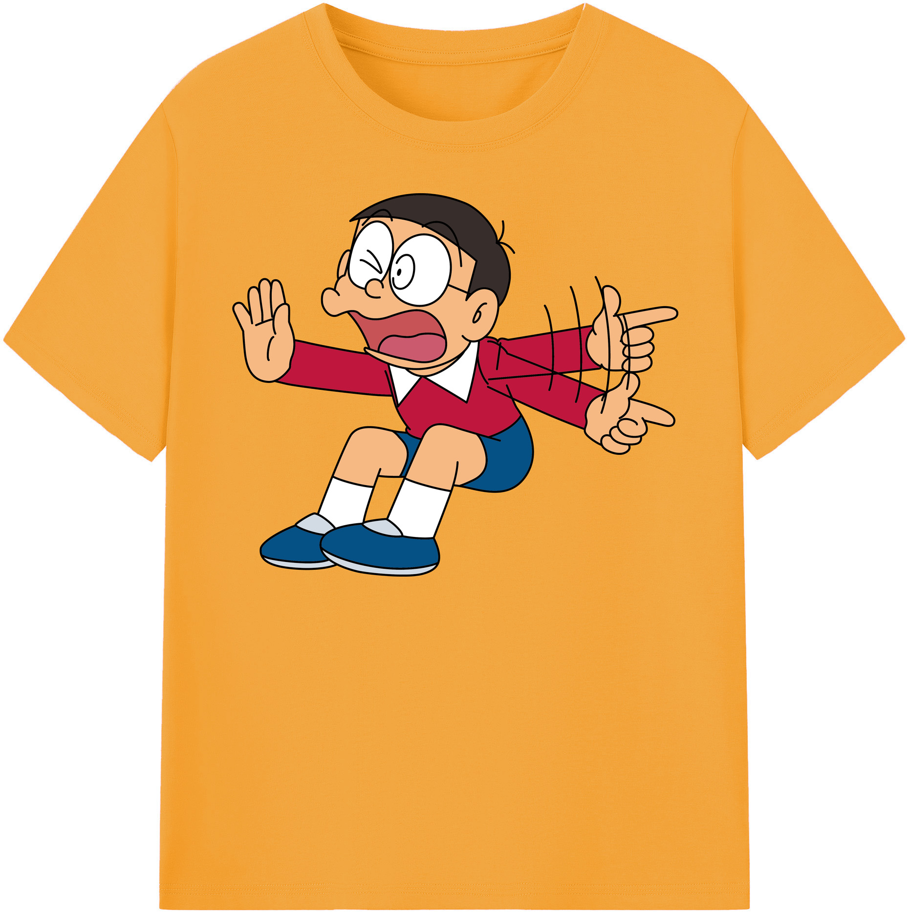 （画像用） ドラえもん 野比 のび太 Doraemon Nobita Nobi レディースカジュアルプリントTシャツ（綿100％）