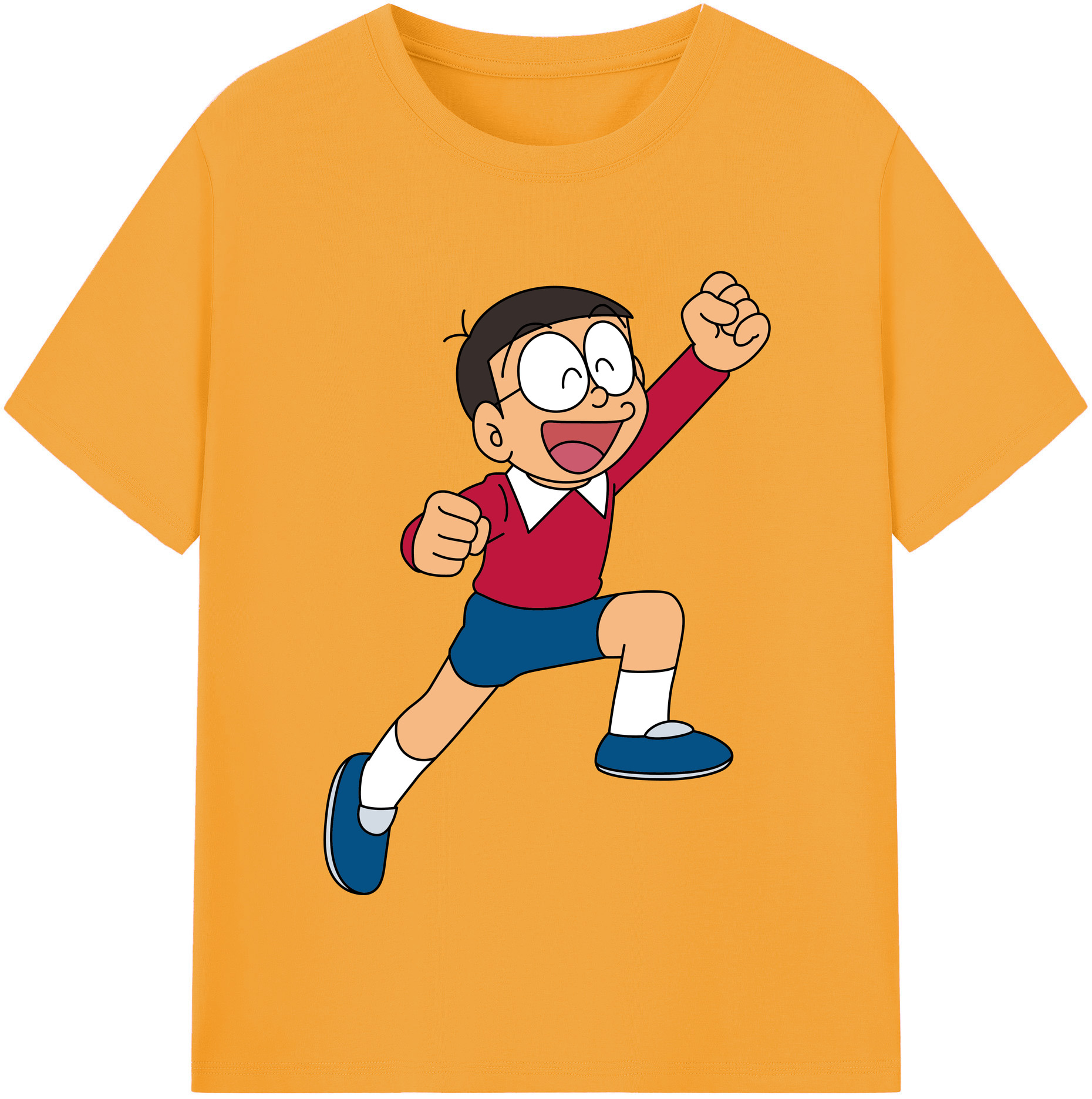 （画像用） ドラえもん 野比 のび太 Doraemon Nobita Nobi レディースカジュアルプリントTシャツ（綿100％）