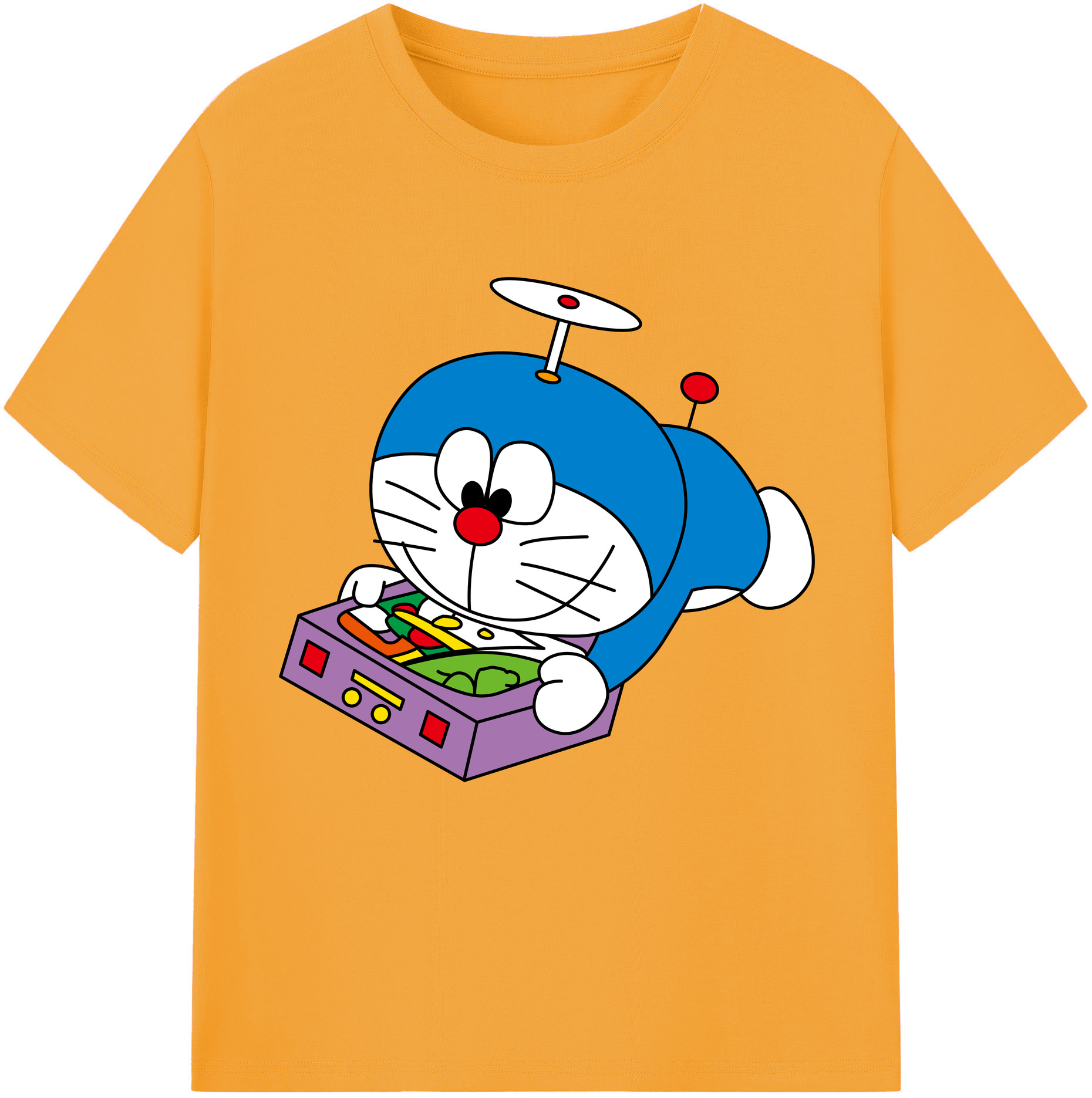（画像用） ドラえもん Doraemon レディースカジュアルプリントTシャツ（綿100％）