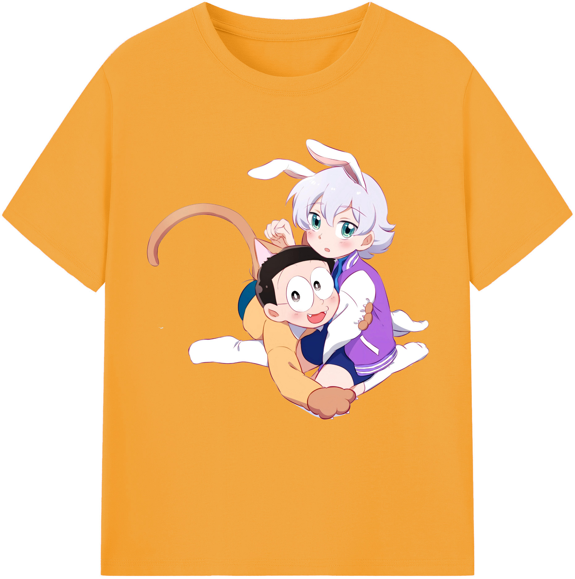 （画像用） ドラえもん 野比 のび太 Doraemon Nobita Nobi レディースカジュアルプリントTシャツ（綿100％）
