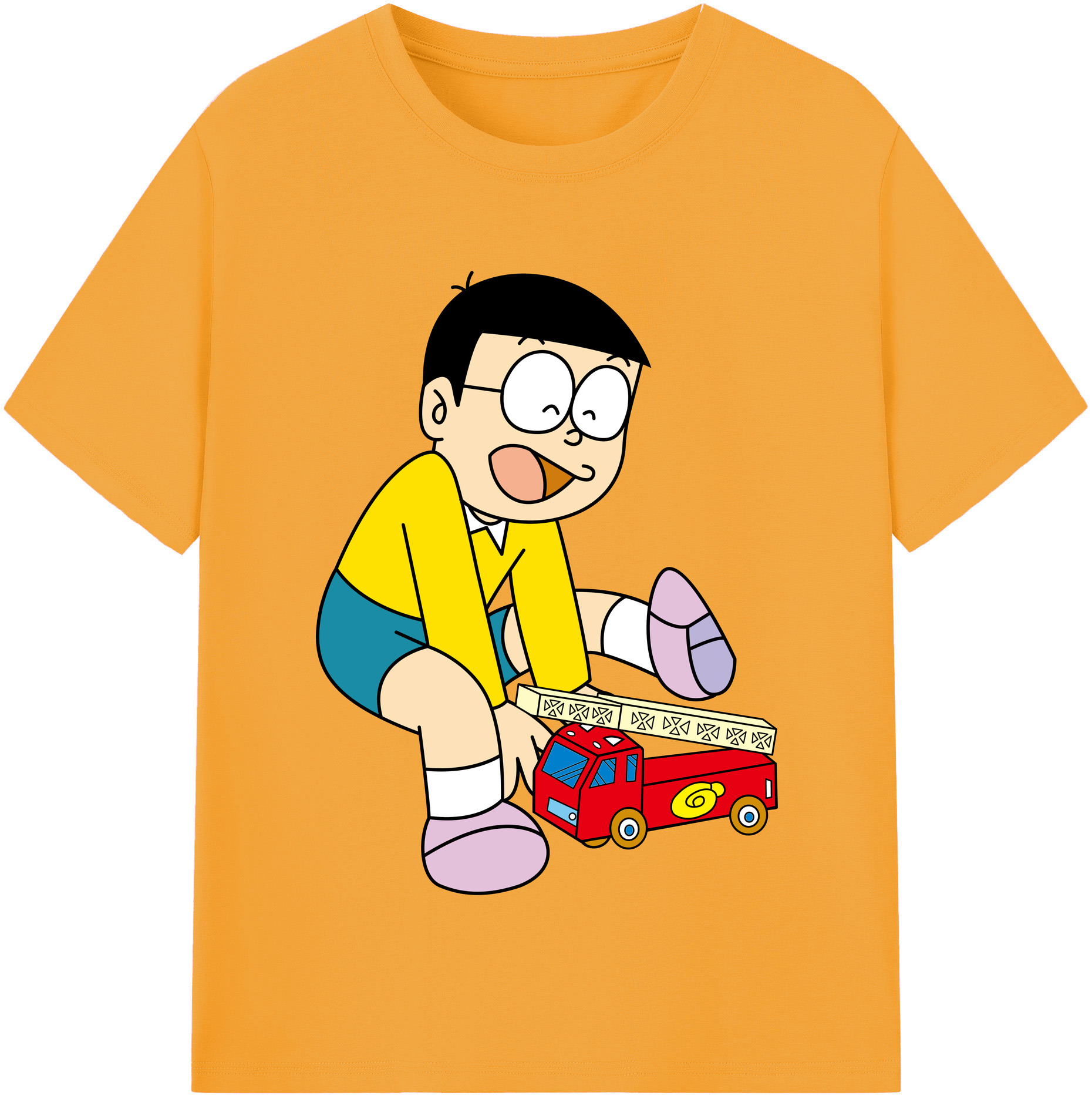 （画像用） ドラえもん 野比 のび太 Doraemon Nobita Nobi レディースカジュアルプリントTシャツ（綿100％）
