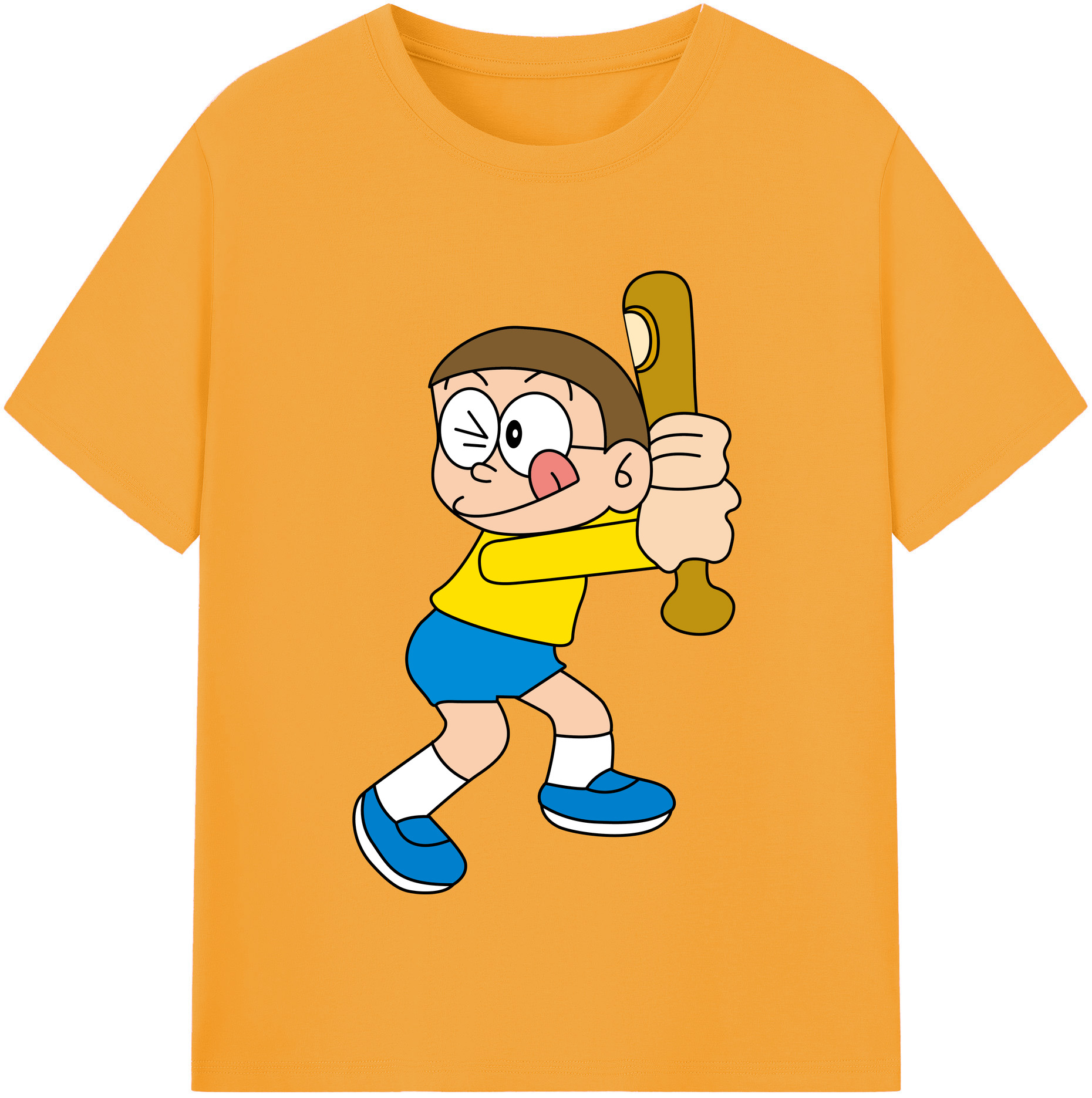 （画像用） ドラえもん 野比 のび太 Doraemon Nobita Nobi レディースカジュアルプリントTシャツ（綿100％）