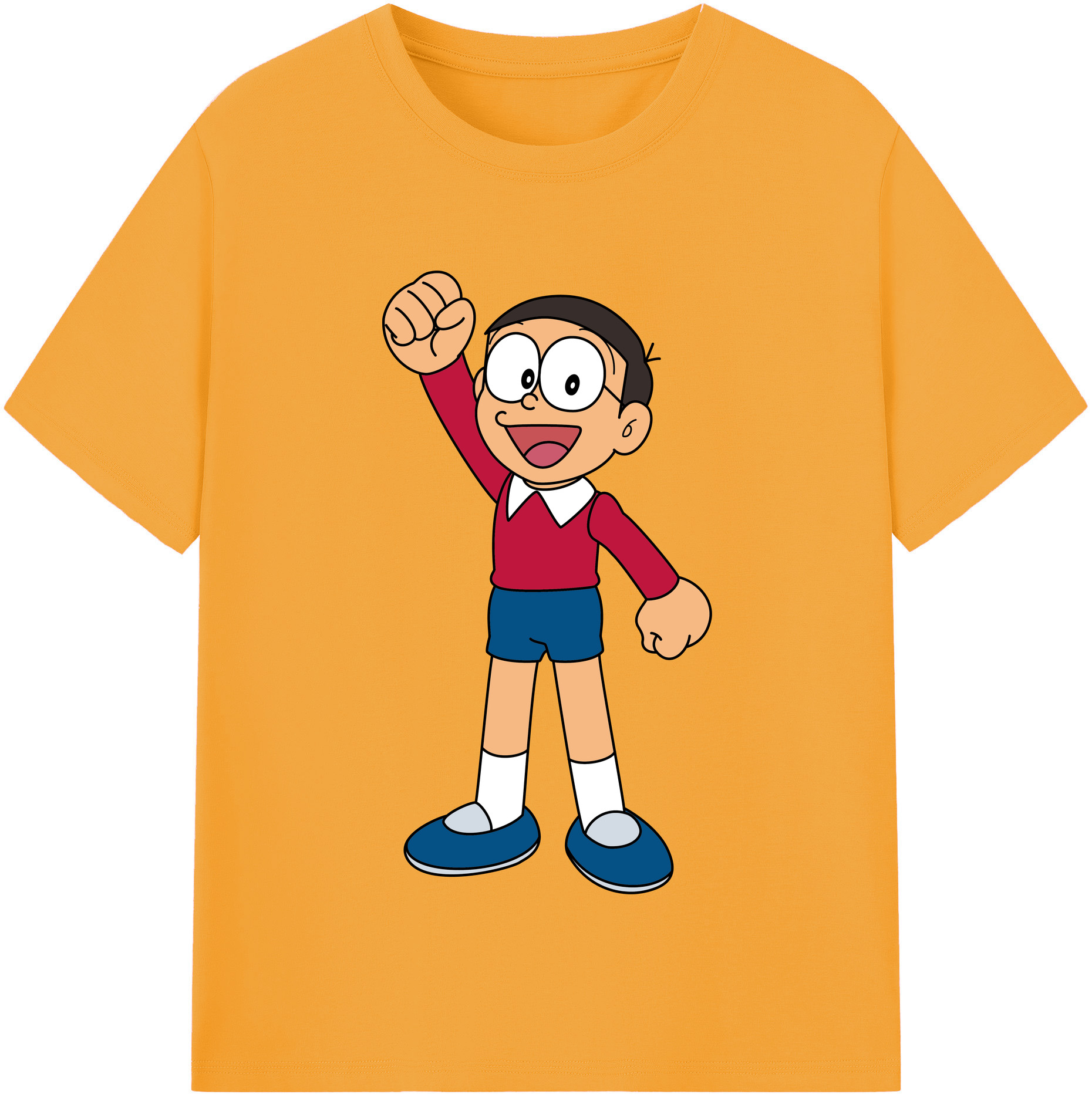 （画像用） ドラえもん 野比 のび太 Doraemon Nobita Nobi レディースカジュアルプリントTシャツ（綿100％）