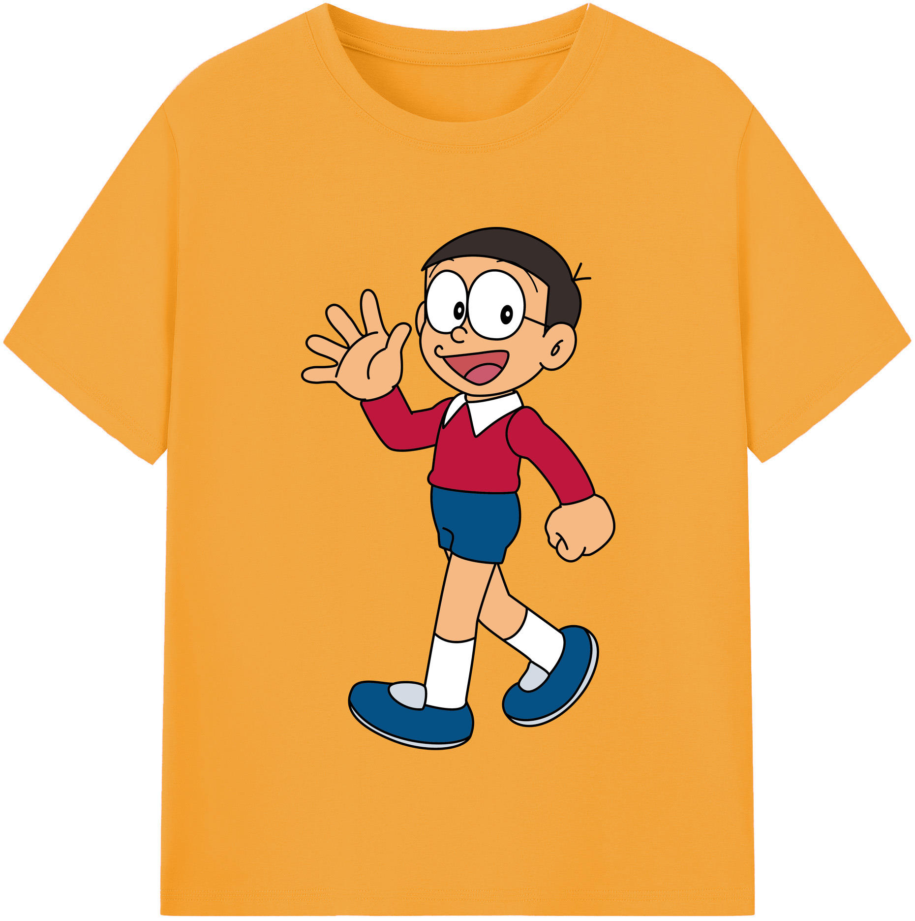 （画像用） ドラえもん 野比 のび太 Doraemon Nobita Nobi レディースカジュアルプリントTシャツ（綿100％）
