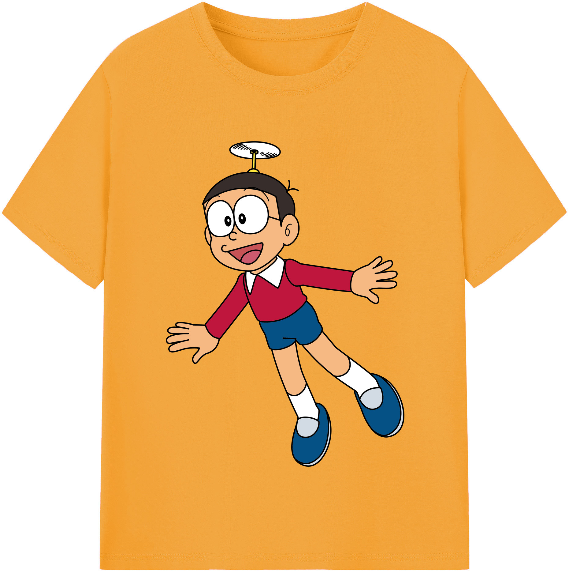 （画像用） ドラえもん 野比 のび太 Doraemon Nobita Nobi レディースカジュアルプリントTシャツ（綿100％）
