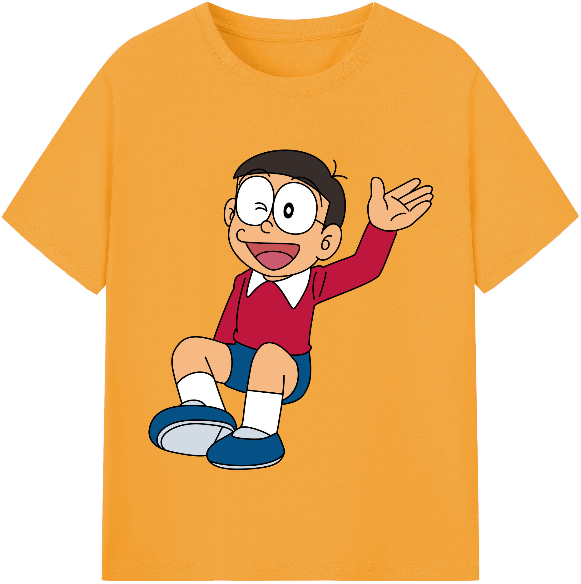 （画像用） ドラえもん 野比 のび太 Doraemon Nobita Nobi レディースカジュアルプリントTシャツ（綿100％）