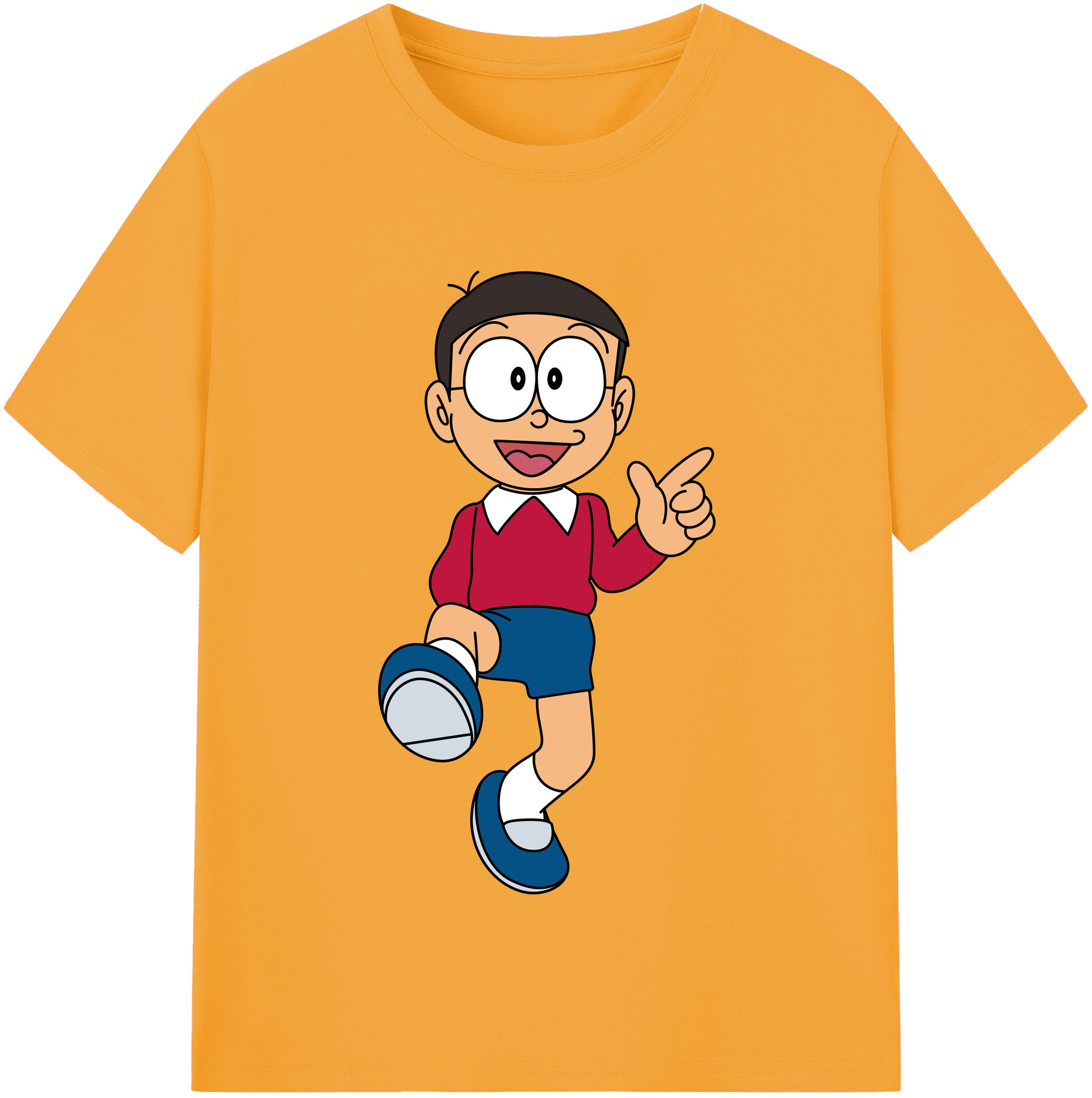 （画像用） ドラえもん 野比 のび太 Doraemon Nobita Nobi レディースカジュアルプリントTシャツ（綿100％）