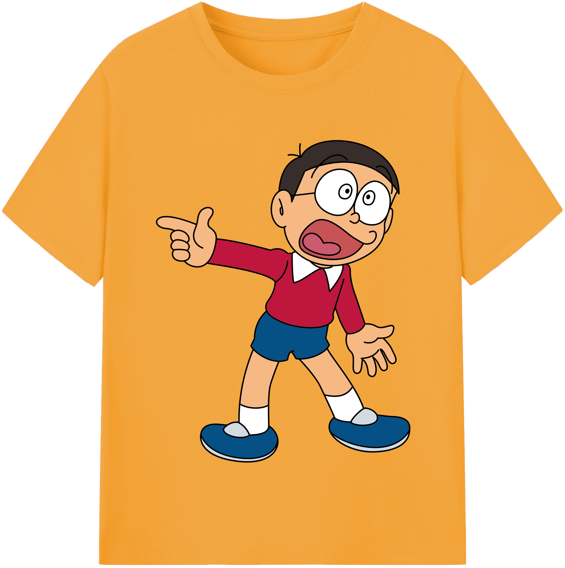 （画像用） ドラえもん 野比 のび太 Doraemon Nobita Nobi レディースカジュアルプリントTシャツ（綿100％）