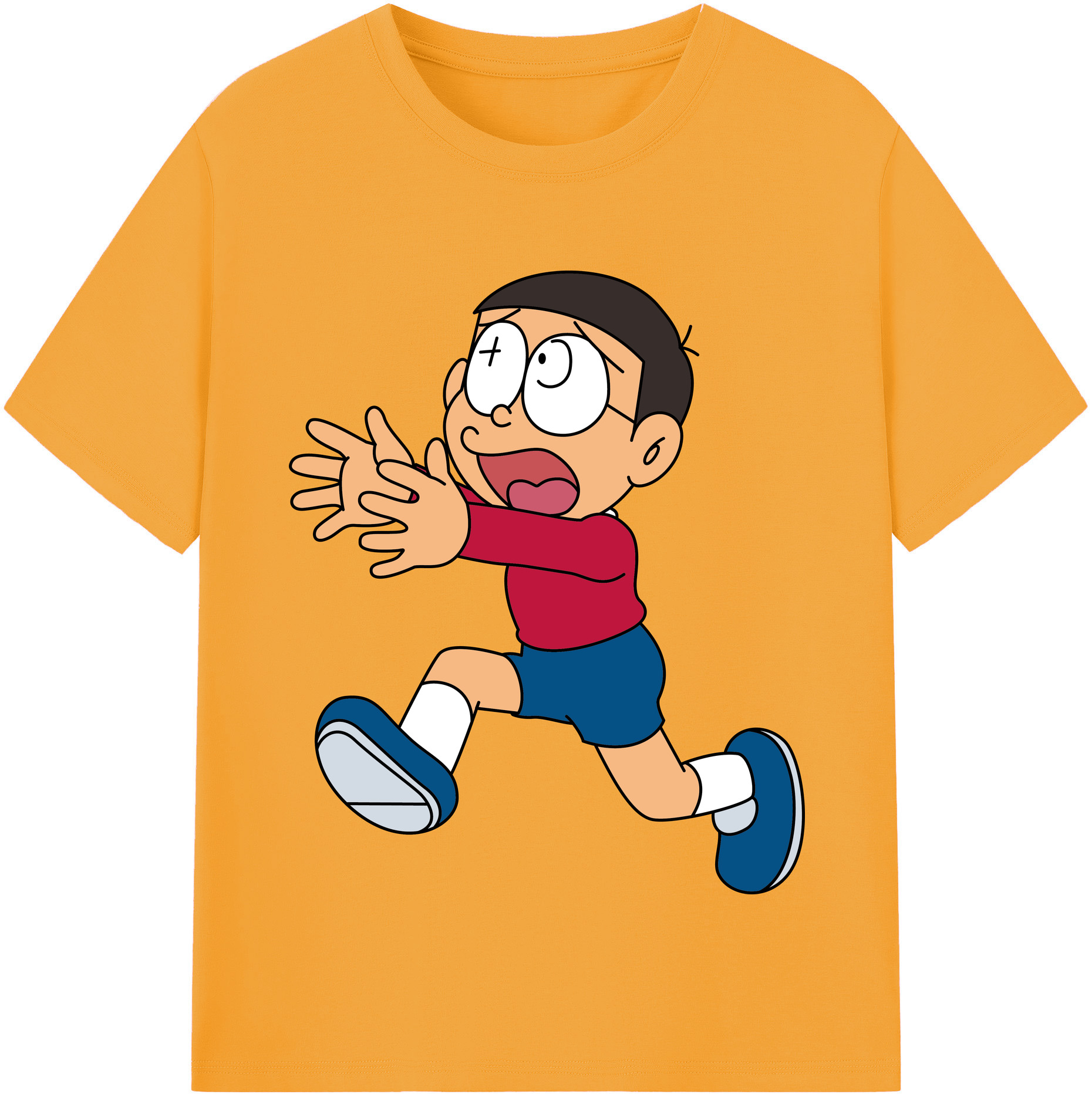 （画像用） ドラえもん 野比 のび太 Doraemon Nobita Nobi レディースカジュアルプリントTシャツ（綿100％）