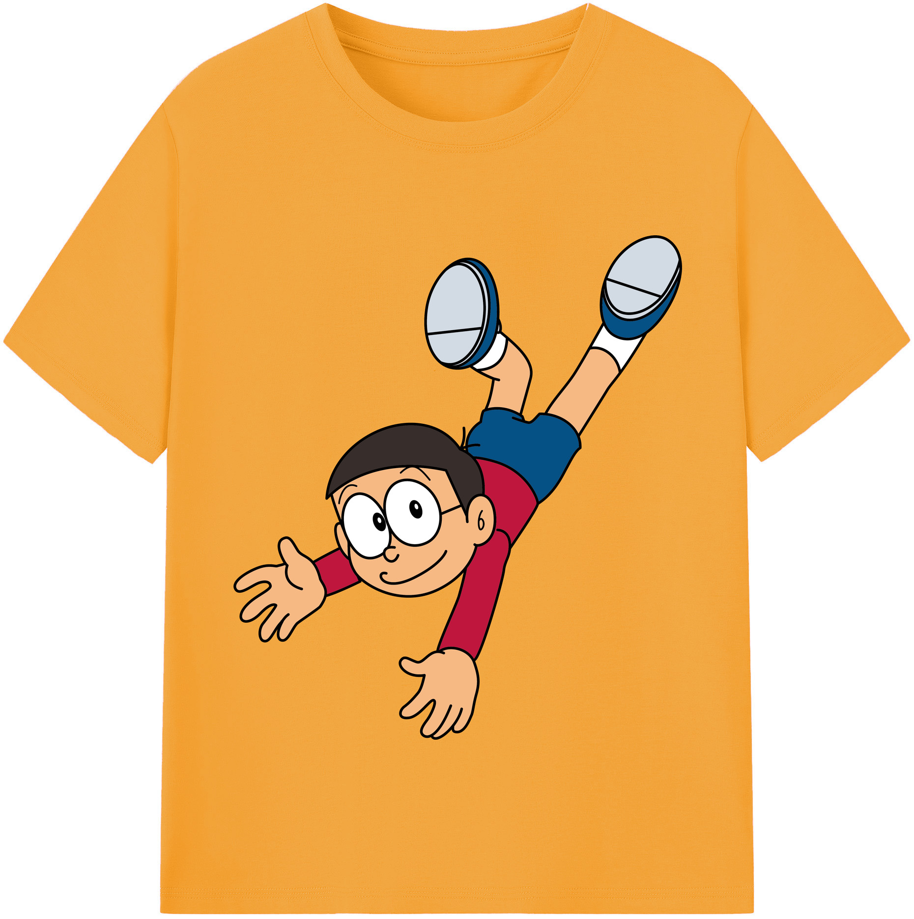 （画像用） ドラえもん 野比 のび太 Doraemon Nobita Nobi レディースカジュアルプリントTシャツ（綿100％）
