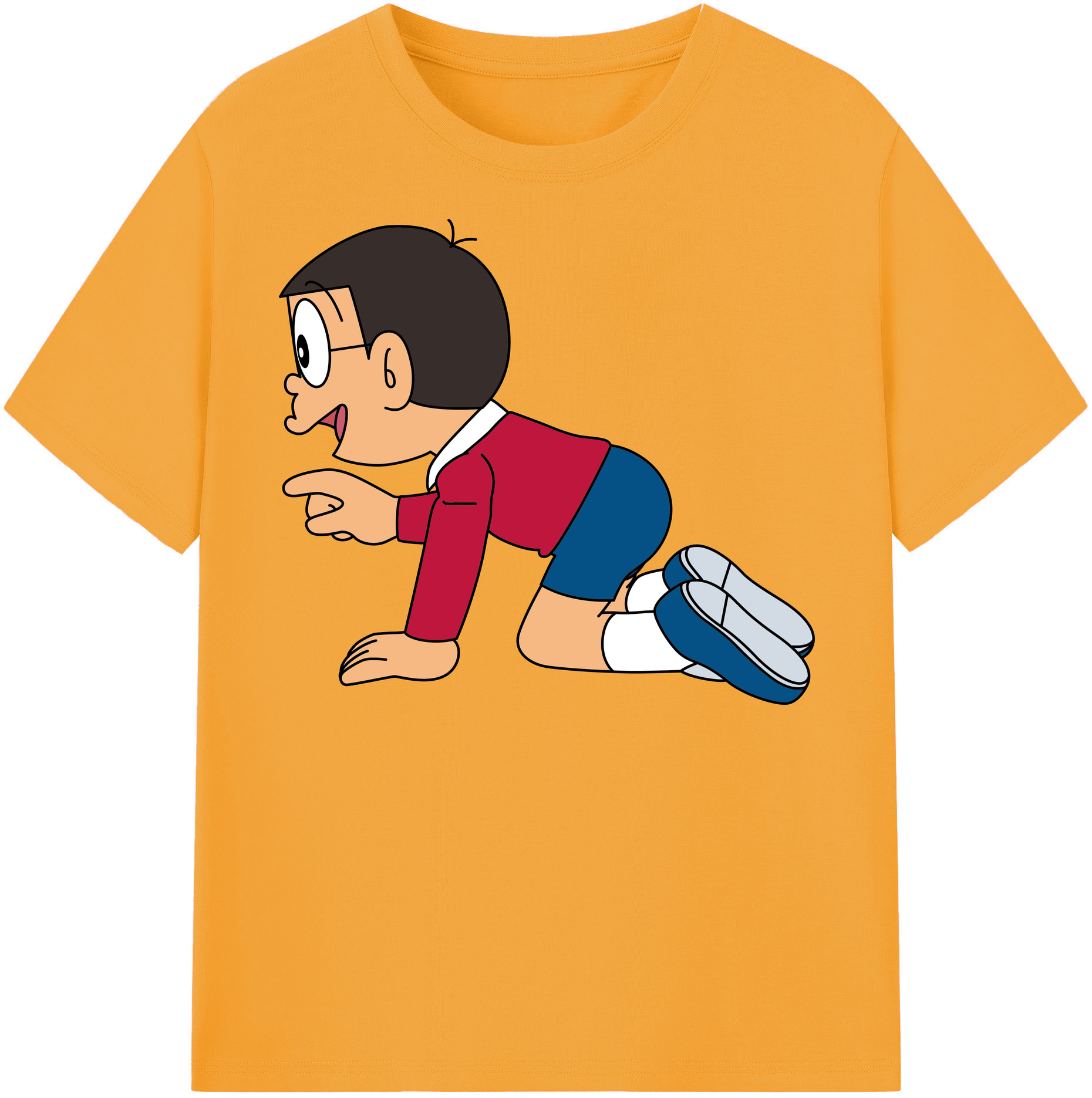 （画像用） ドラえもん 野比 のび太 Doraemon Nobita Nobi レディースカジュアルプリントTシャツ（綿100％）