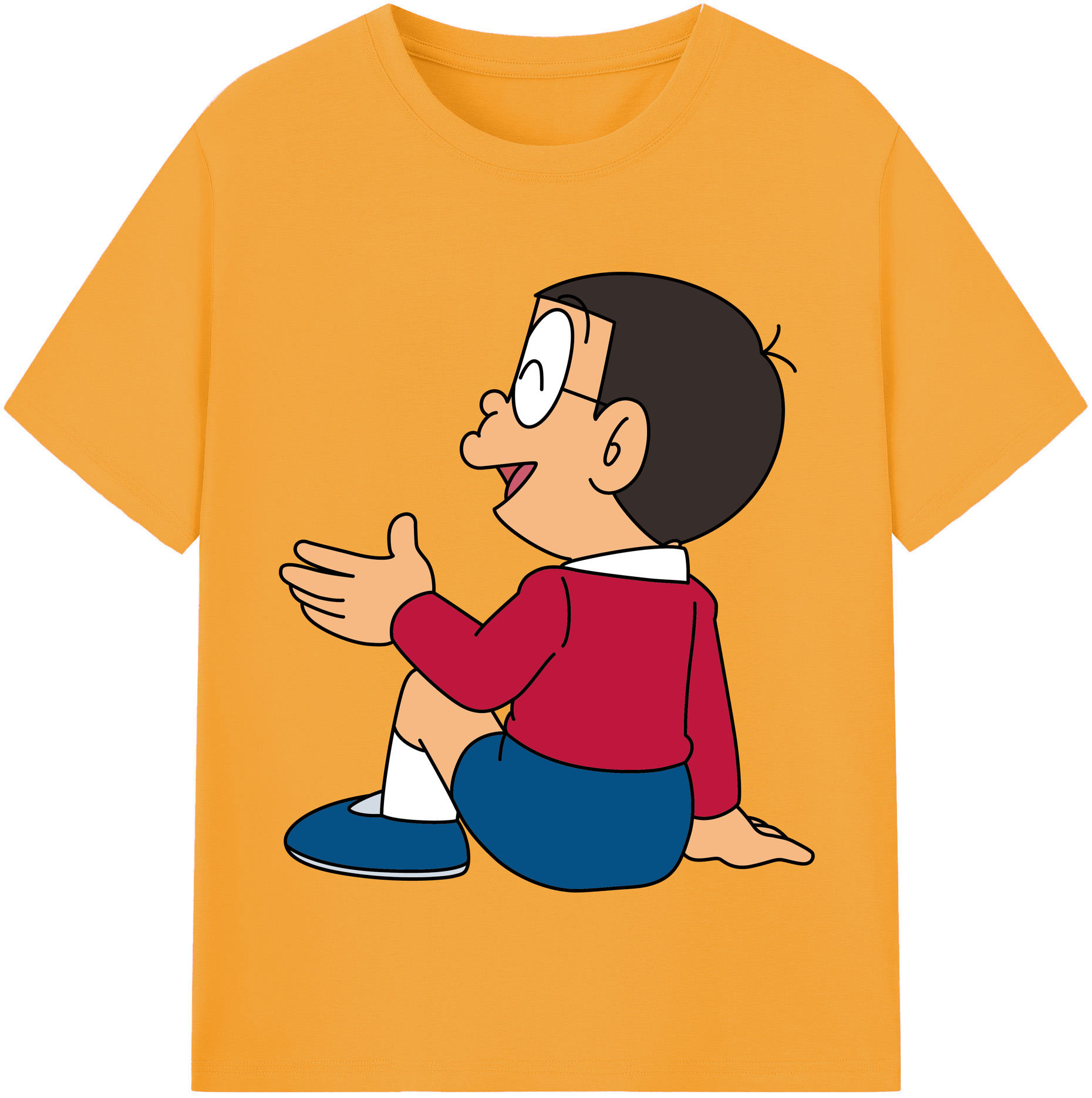（画像用） ドラえもん 野比 のび太 Doraemon Nobita Nobi レディースカジュアルプリントTシャツ（綿100％）