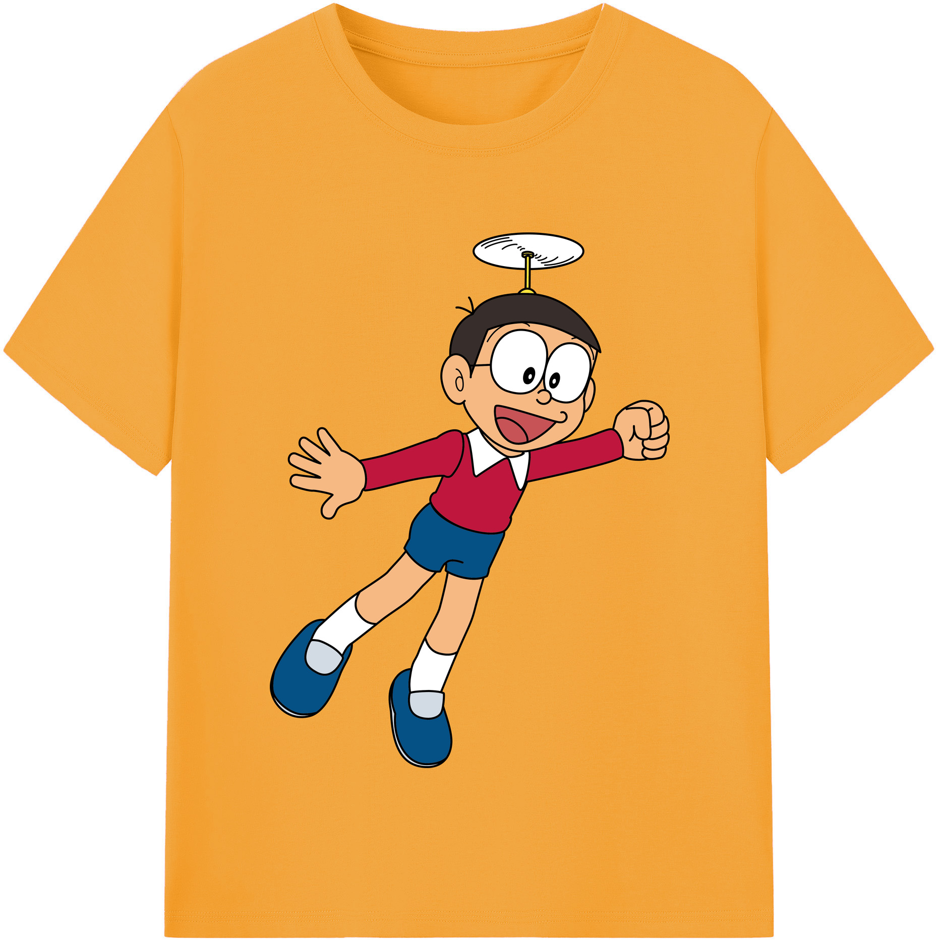 （画像用） ドラえもん 野比 のび太 Doraemon Nobita Nobi レディースカジュアルプリントTシャツ（綿100％）