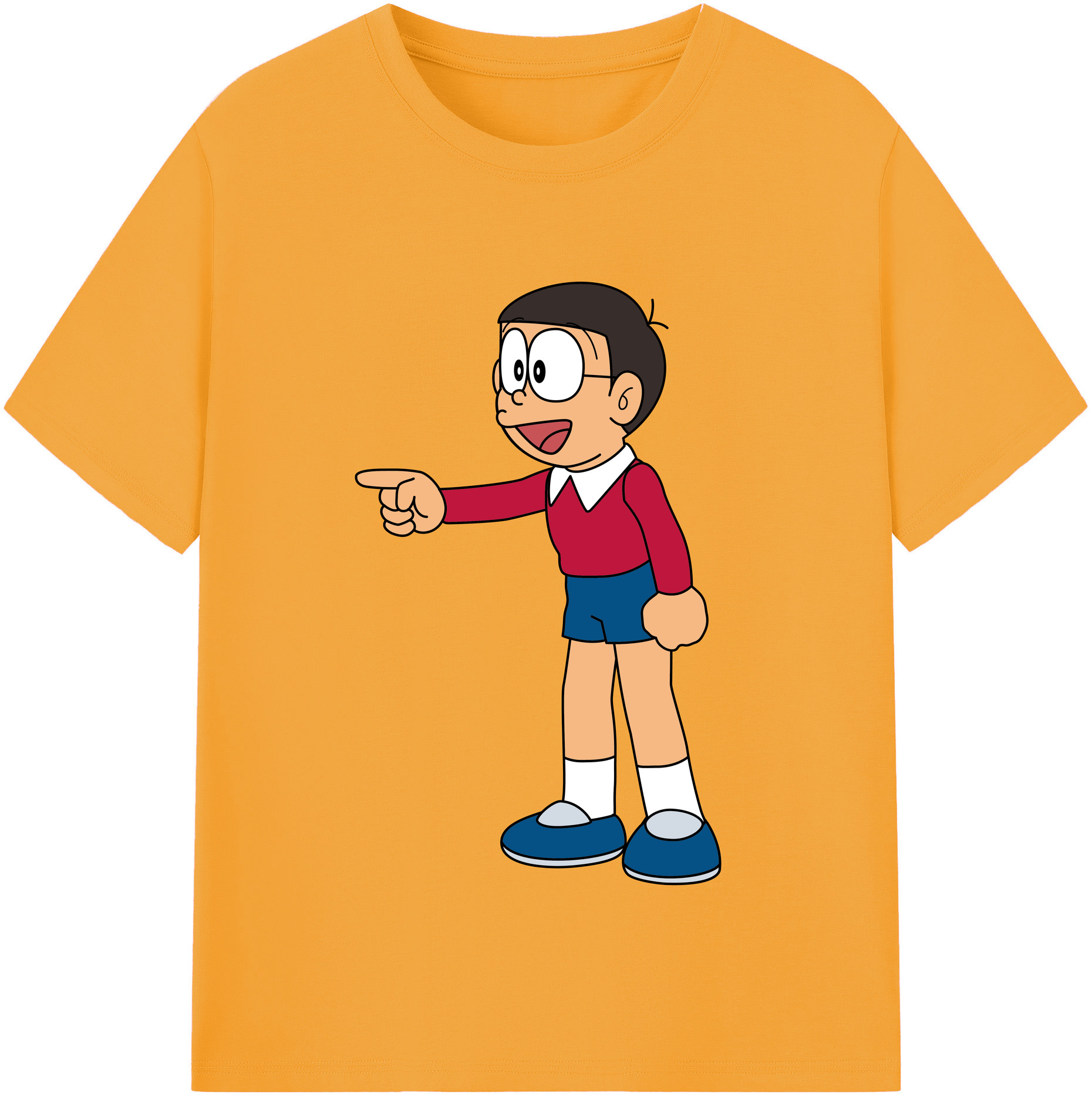 （画像用） ドラえもん 野比 のび太 Doraemon Nobita Nobi レディースカジュアルプリントTシャツ（綿100％）