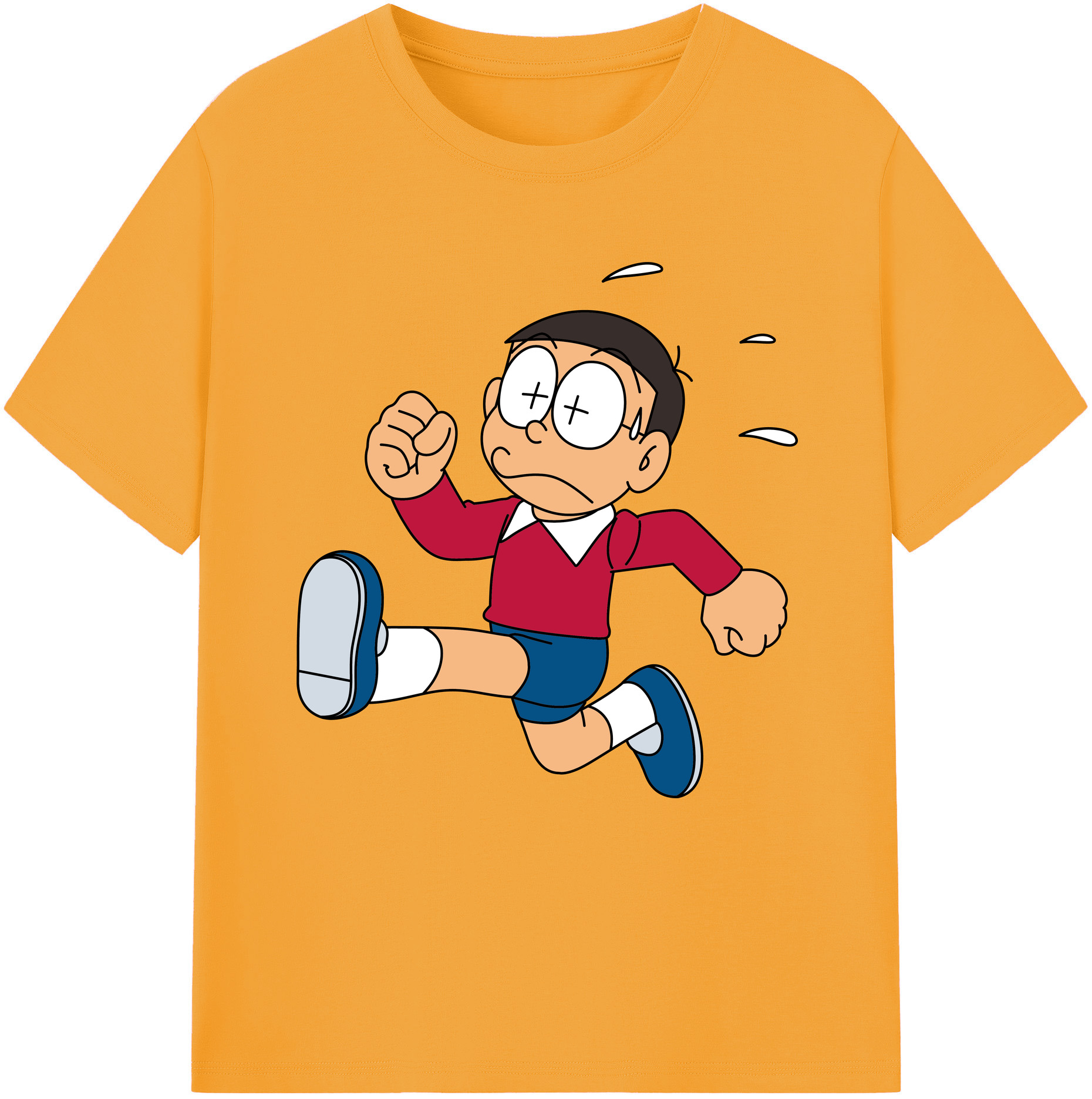 （画像用） ドラえもん 野比 のび太 Doraemon Nobita Nobi レディースカジュアルプリントTシャツ（綿100％）