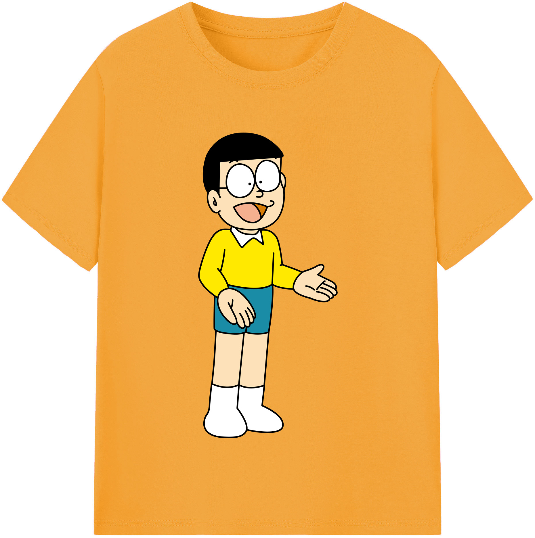 （画像用） ドラえもん 野比 のび太 Doraemon Nobita Nobi レディースカジュアルプリントTシャツ（綿100％）