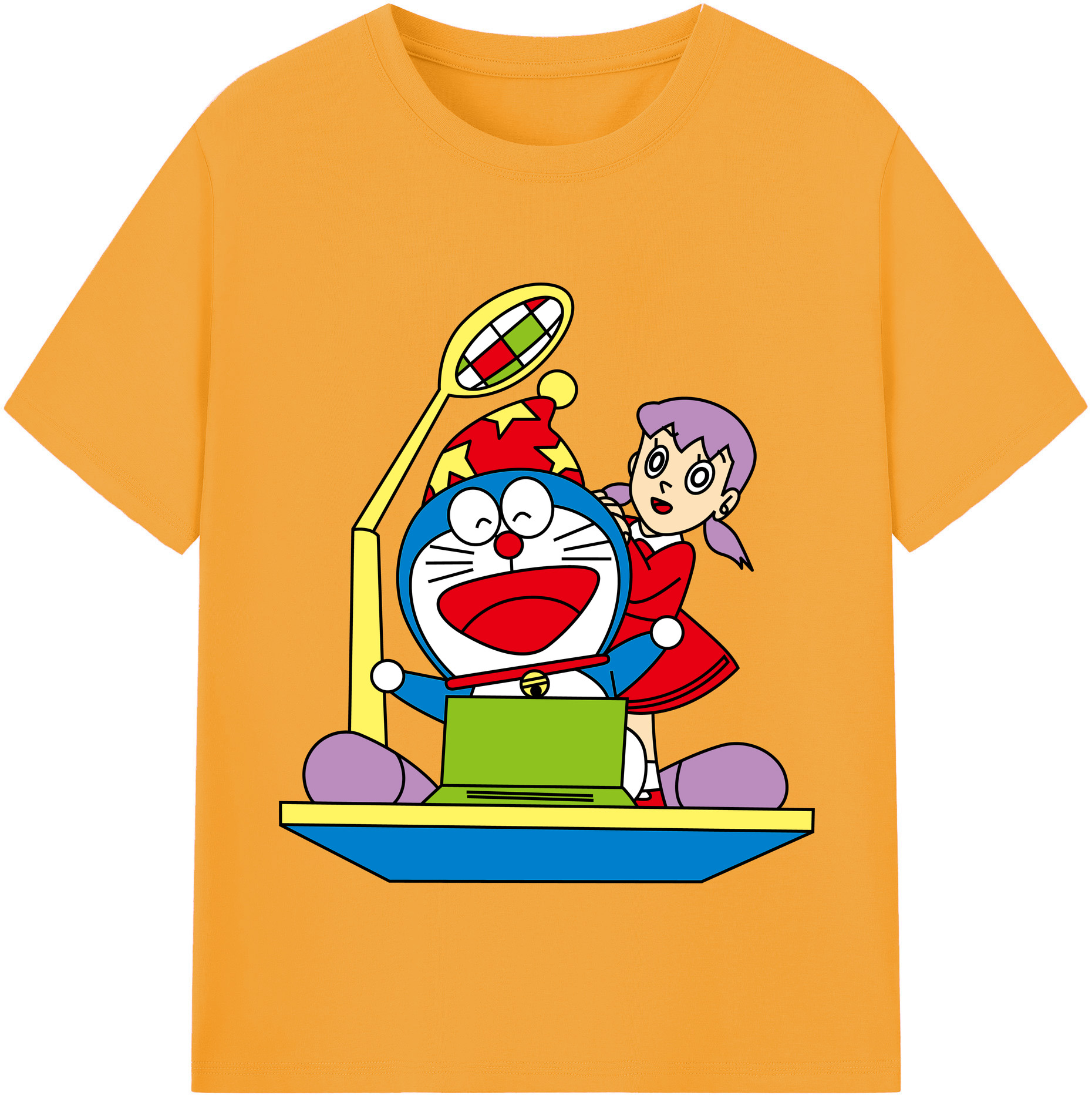 （画像用） ドラえもん みなもと しずか Doraemon Shizuka Minamoto レディースカジュアルプリントTシャツ（綿100％）