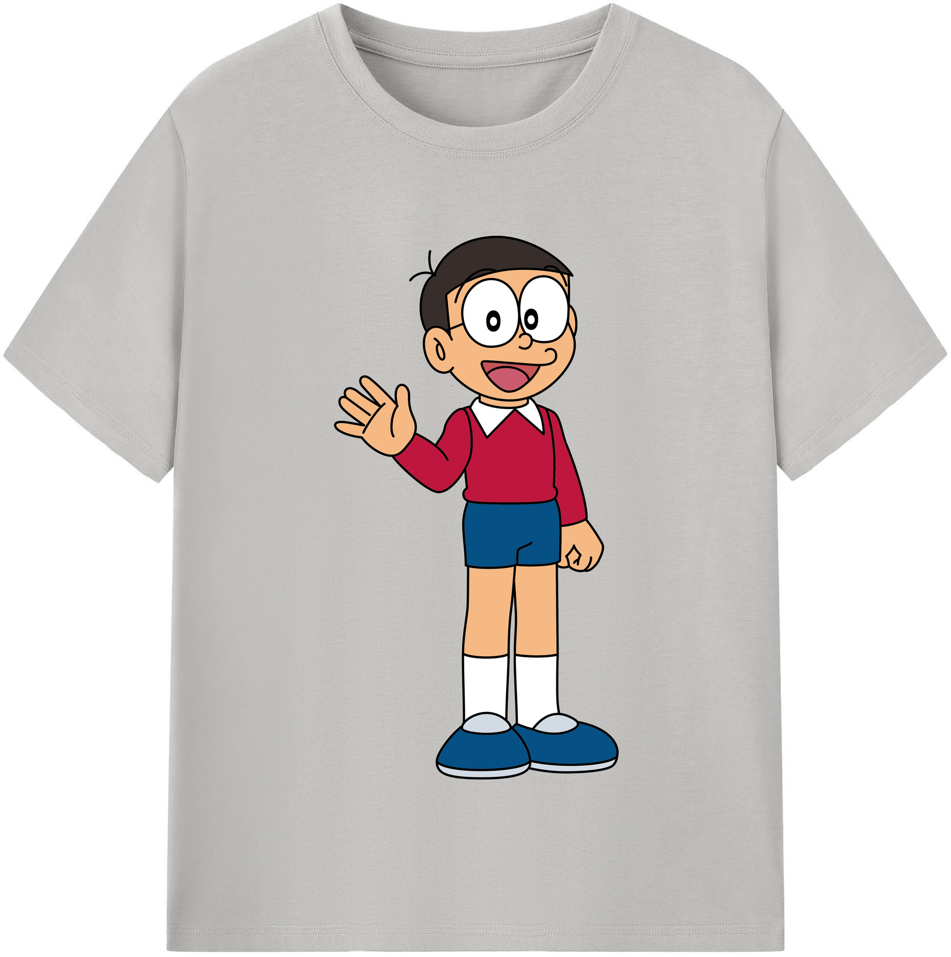 （画像用） ドラえもん 野比 のび太 Doraemon Nobita Nobi レディースカジュアルプリントTシャツ（綿100％）