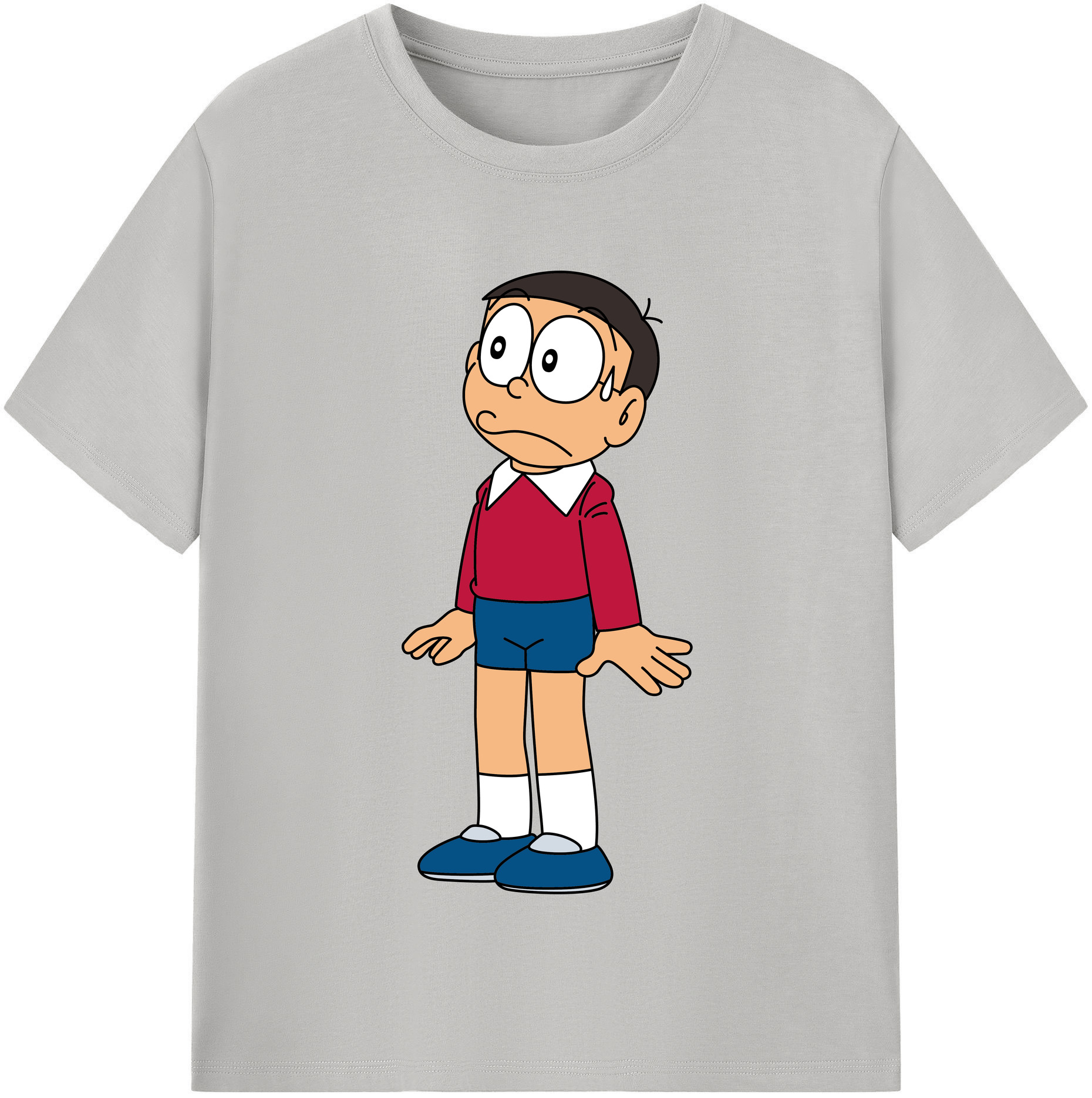 （画像用） ドラえもん 野比 のび太 Doraemon Nobita Nobi レディースカジュアルプリントTシャツ（綿100％）