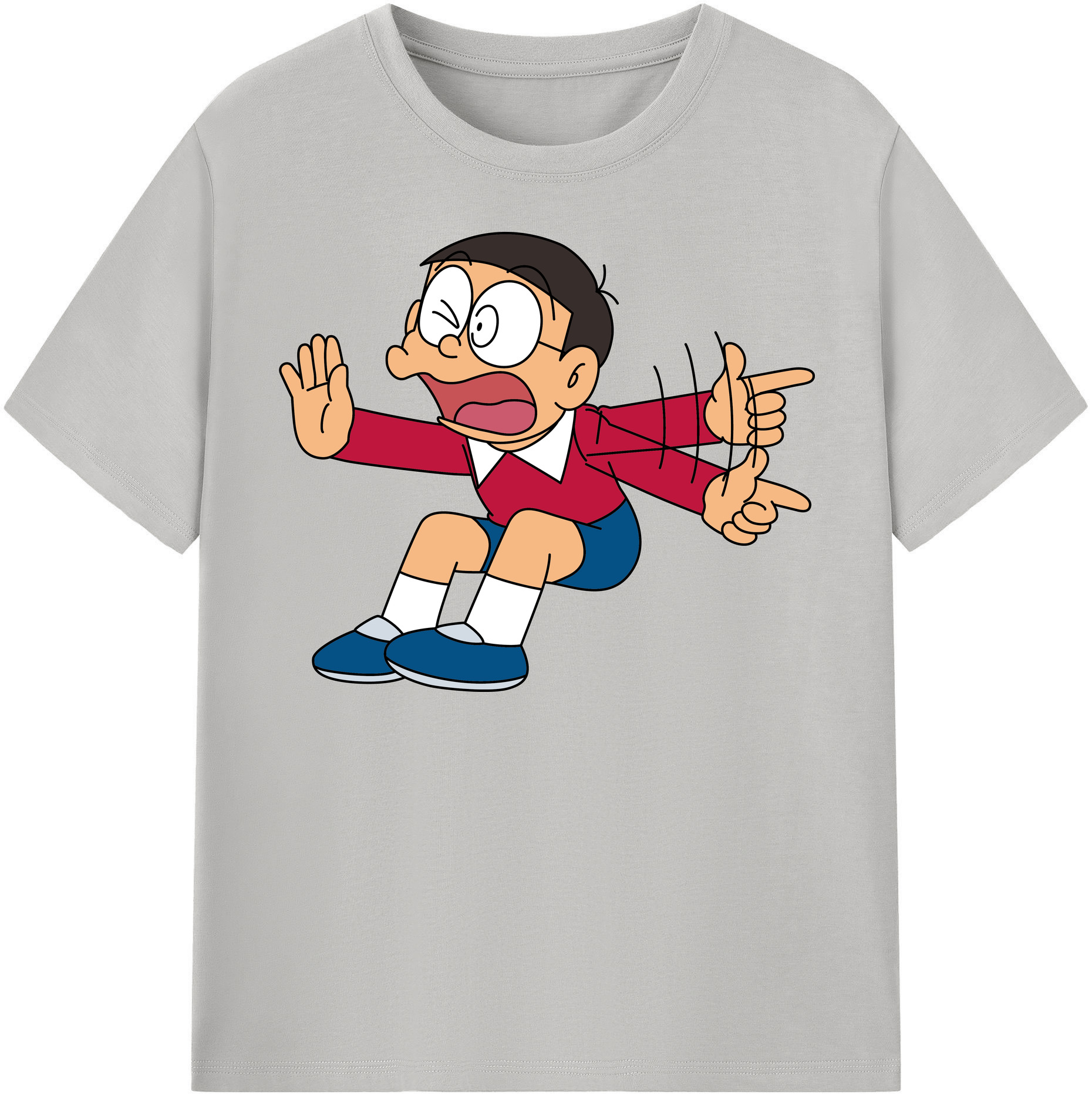 （画像用） ドラえもん 野比 のび太 Doraemon Nobita Nobi レディースカジュアルプリントTシャツ（綿100％）