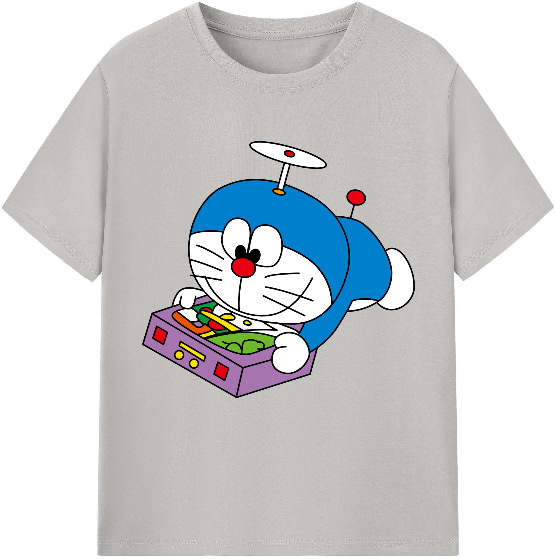 （画像用） ドラえもん Doraemon レディースカジュアルプリントTシャツ（綿100％）