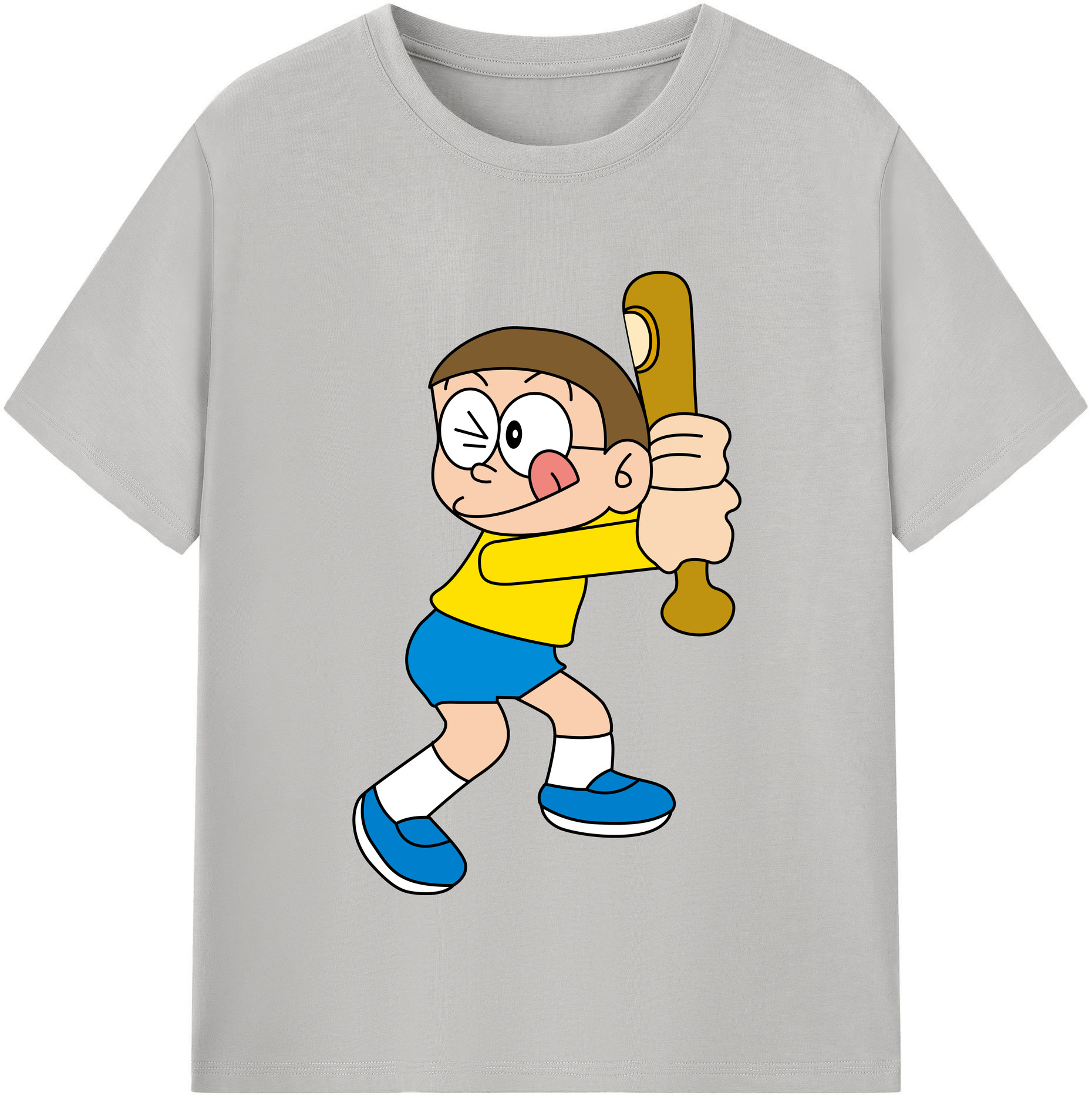 （画像用） ドラえもん 野比 のび太 Doraemon Nobita Nobi レディースカジュアルプリントTシャツ（綿100％）