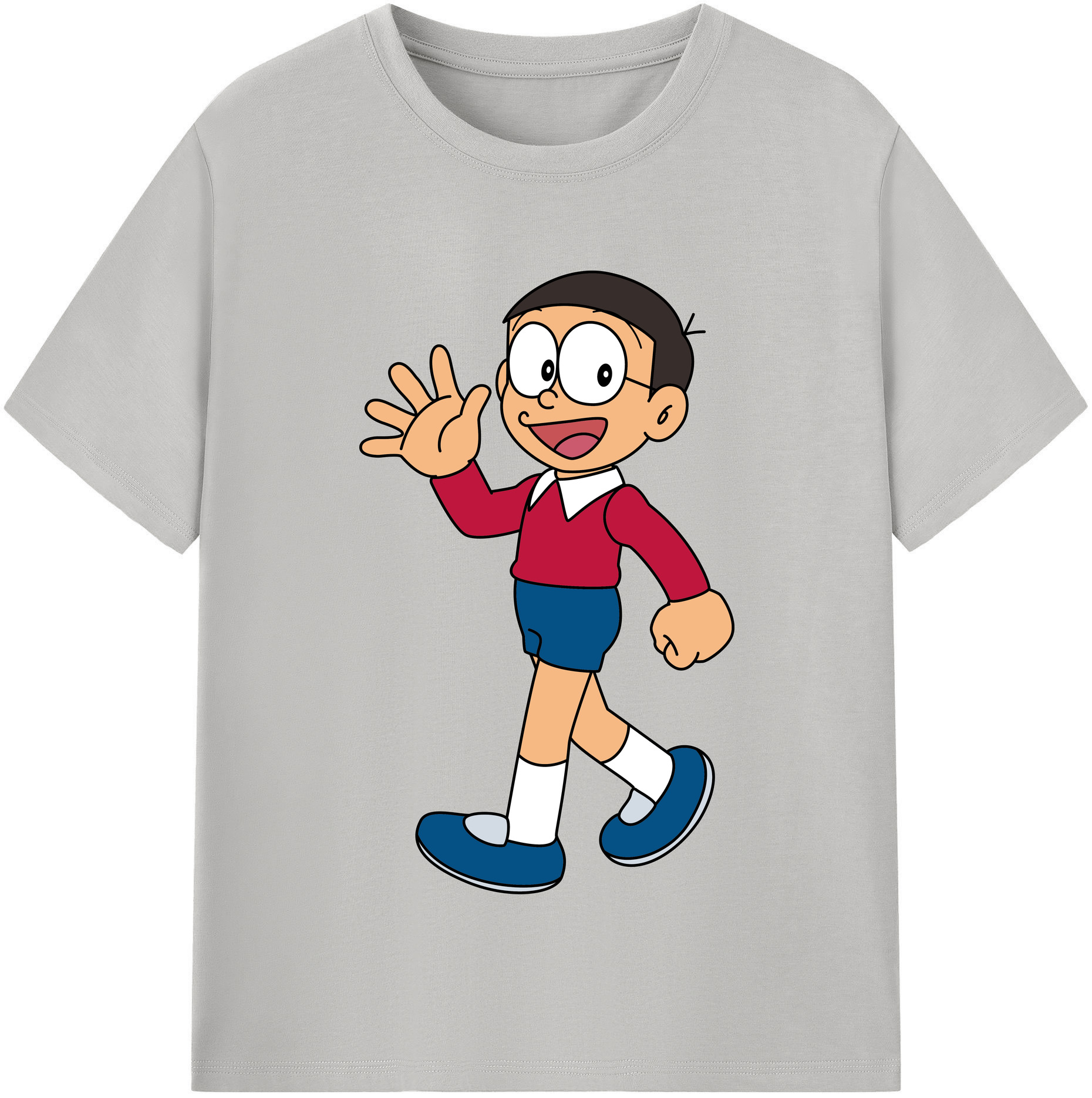 （画像用） ドラえもん 野比 のび太 Doraemon Nobita Nobi レディースカジュアルプリントTシャツ（綿100％）