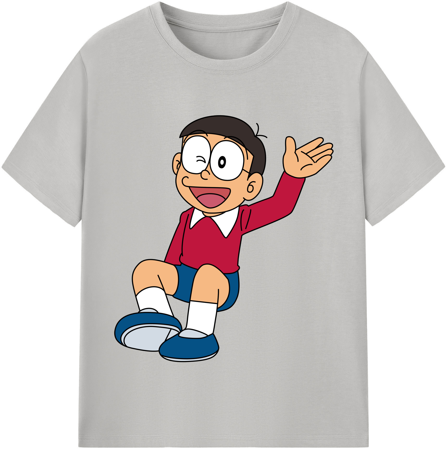 （画像用） ドラえもん 野比 のび太 Doraemon Nobita Nobi レディースカジュアルプリントTシャツ（綿100％）